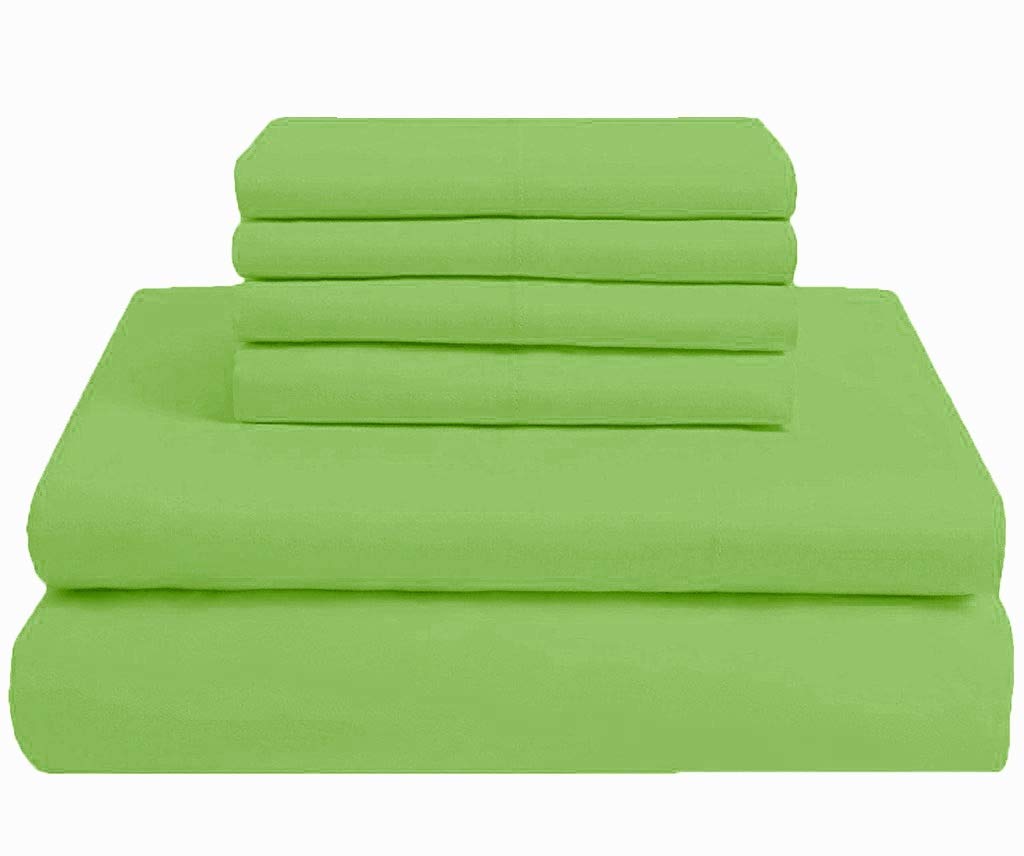 Luxury 6-Piece King Size Bed Sheet Set - 100% Egyptian Cotton, Hotel Quality, 1 Flat Sheet, 1 Fitted Sheet (13