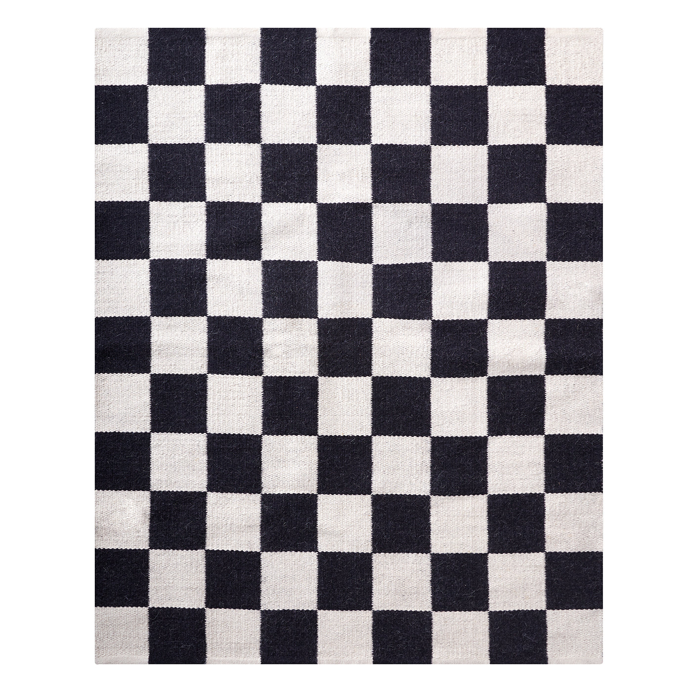 Checkerboard Large Scale Flatweave Rug - Non-Slip Modern Geometric Area Rug for Living Room, Bedroom, Office - Perfect for Home Decor and High Traffic Areas