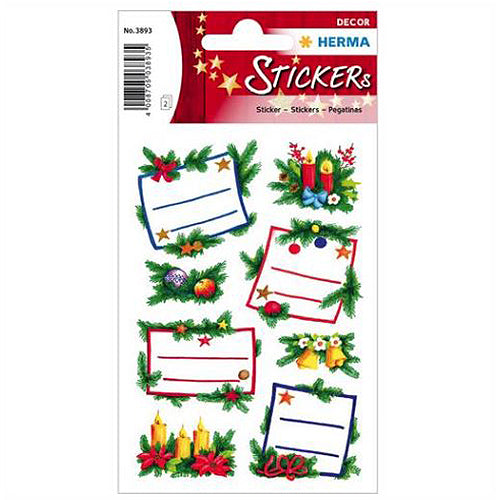 Christmas Stickers for Holiday Decorations - Glittery Self-Adhesive Decals (3893) - Perfect for Gift Wrapping, Scrapbooking & DIY Christmas Crafts