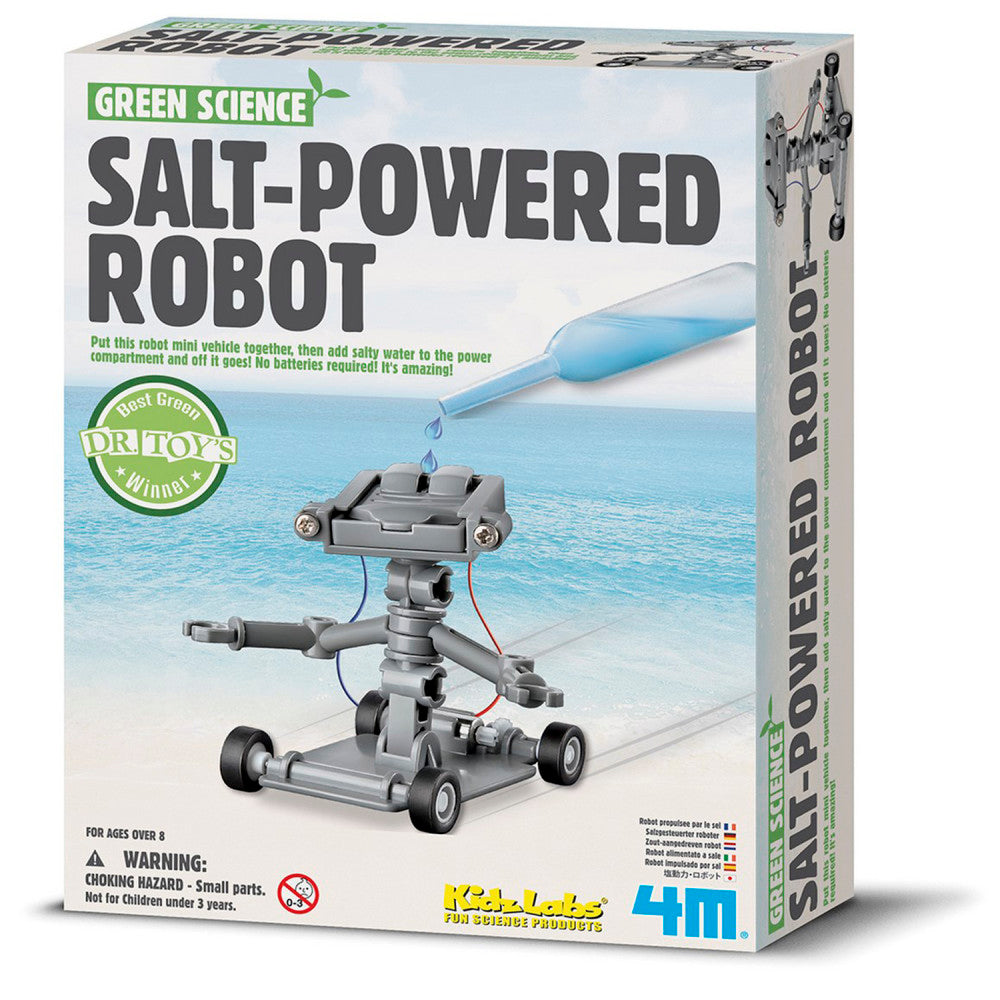 4M Green Science Salt Water Powered Robot Kit - Eco-Friendly STEM Learning Toy for Kids | DIY Science Project, Educational Gift for Boys & Girls | Perfect for Classroom & Home Experiments