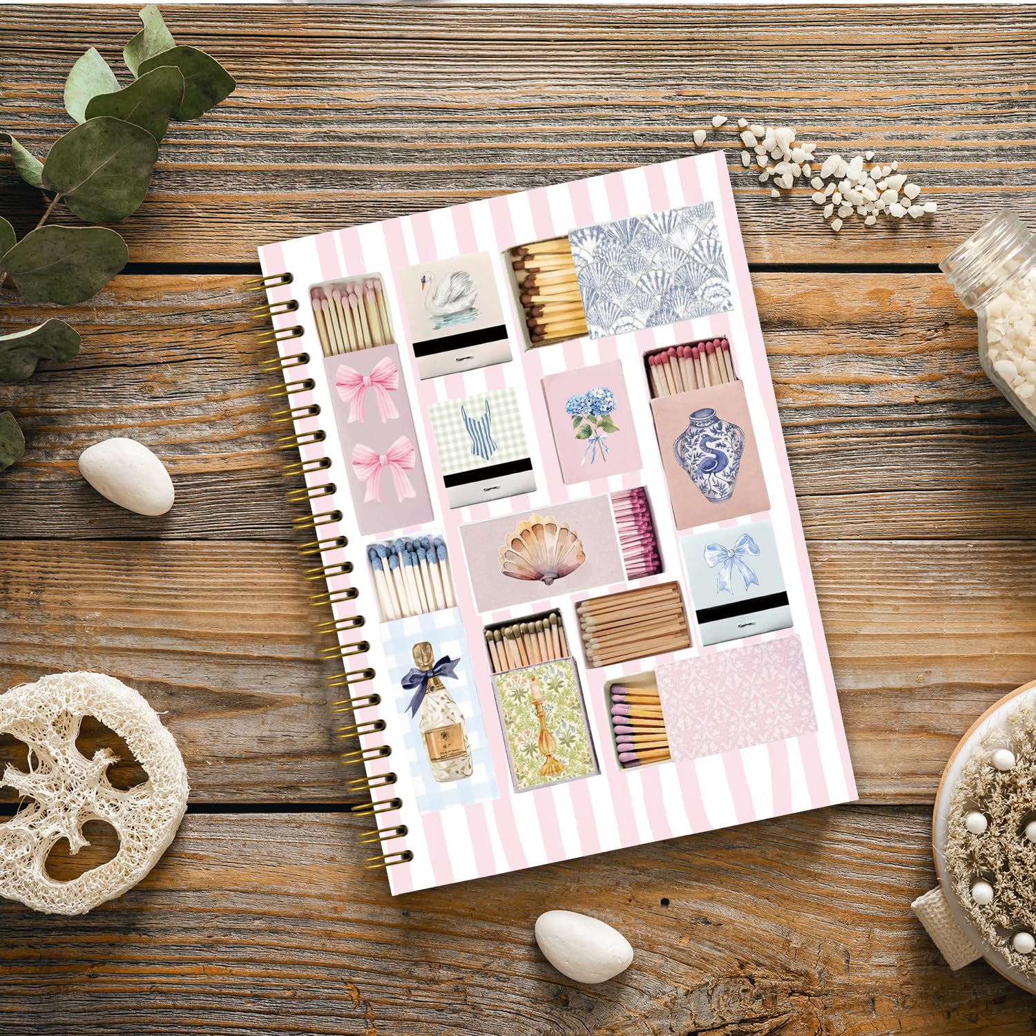 Coquette Pink Bow Spiral Notebook - Cute Preppy Aesthetic Journal for Teen Girls & Women, Trendy Hardcover School Supplies, 5.5x8.3