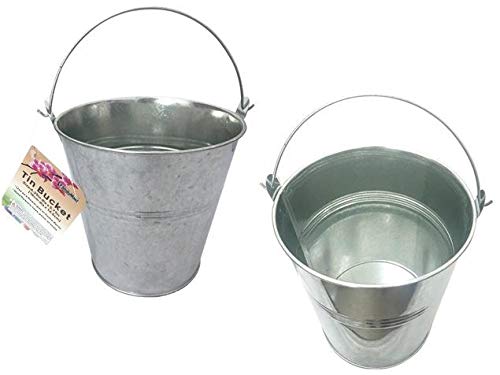 FamilyMaid 4.25 Inch Gardening Tin Bucket - Set of 24 Metal Plant Pots for Indoor/Outdoor Plants, Flowers, and Herbs - Perfect for Home Garden, Balcony Decor, and DIY Planting Projects
