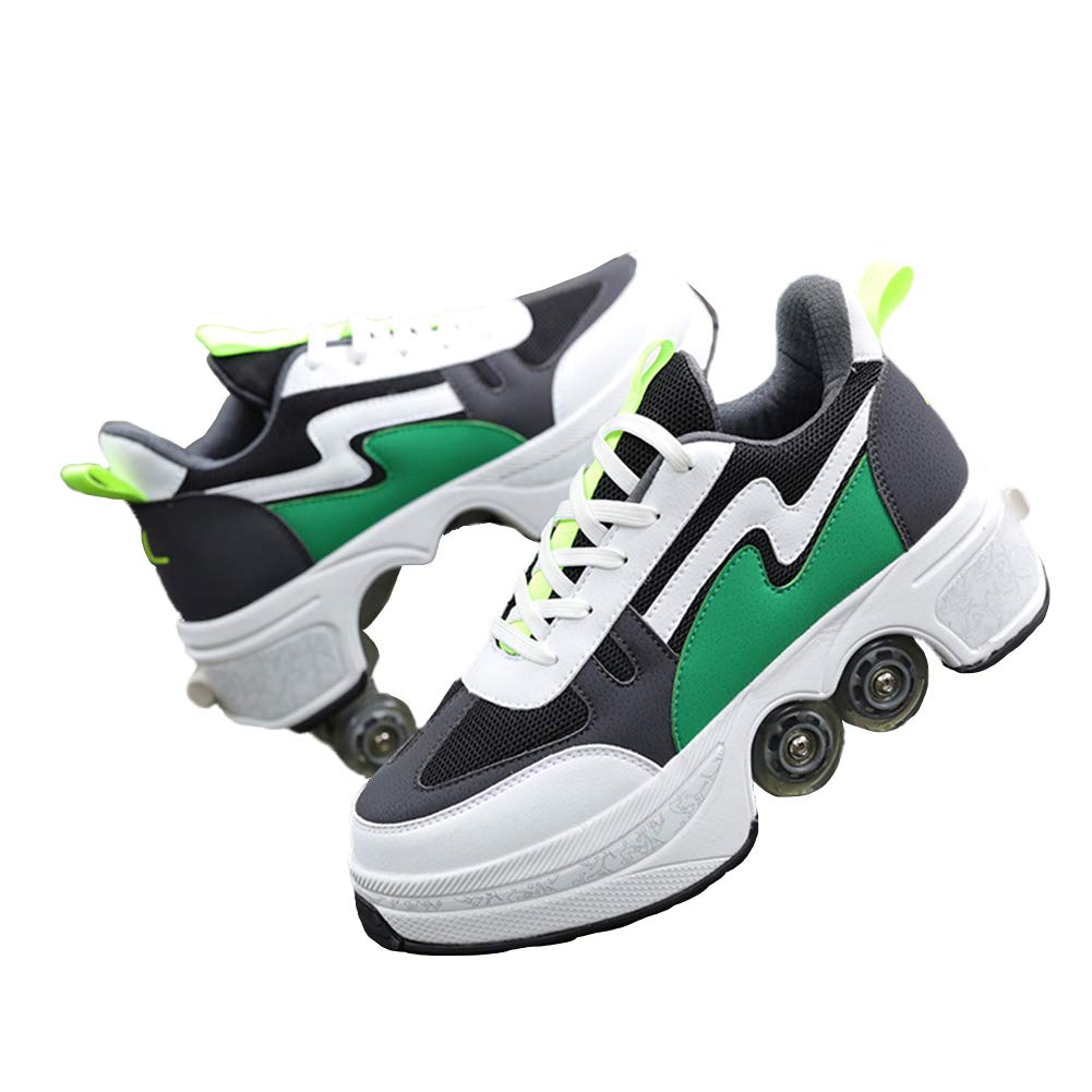 MLyzhe Deformation Roller Shoes for Men & Women - Automatic Walking Shoes with Double-Row Deform Wheels - Invisible Pulley Skates for Adults & Kids | Perfect for Commuting, Fitness & Outdoor Fun
