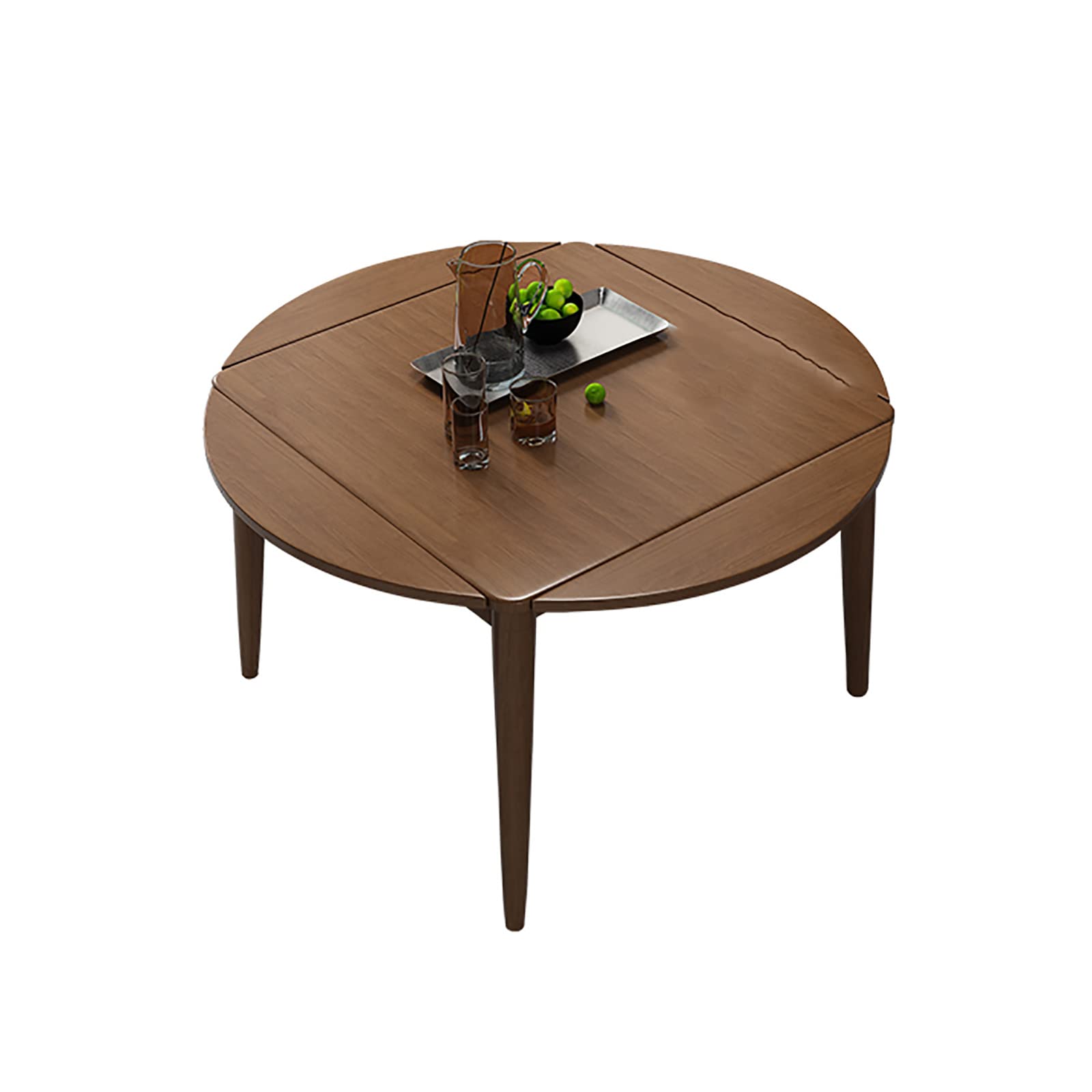 SWTOM Drop Leaf Folding Dining Table with Wood Legs - Heavy Duty Kitchen & Living Room Table - 43.3