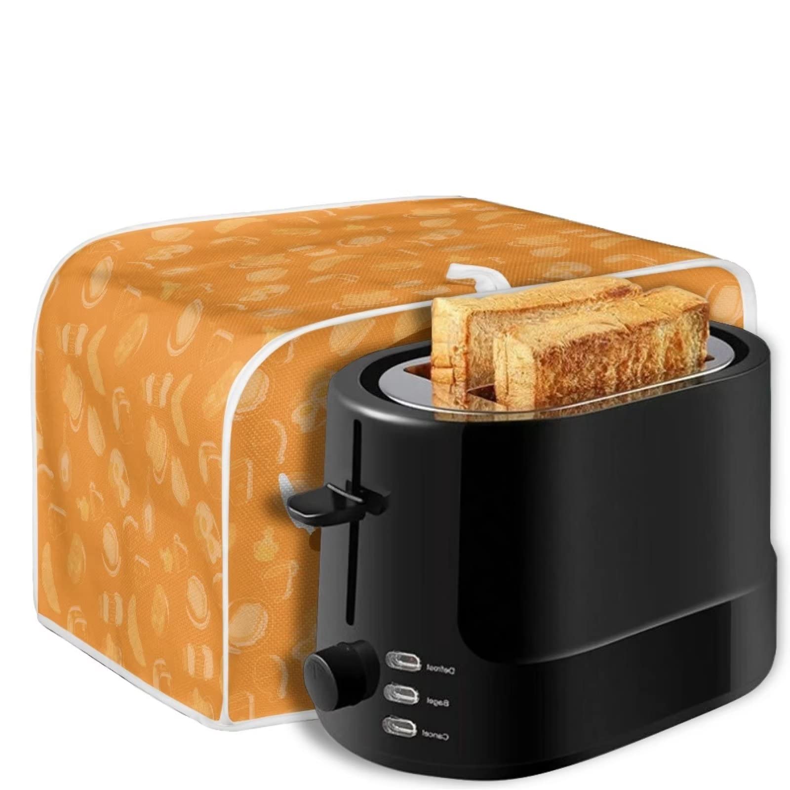 Chaqlin 2-Slice Long Slot Toaster Cover - Cute Yellow Dust & Fingerprint Protection for Bread Appliances | Perfect for Kitchen Countertop & Small Appliances