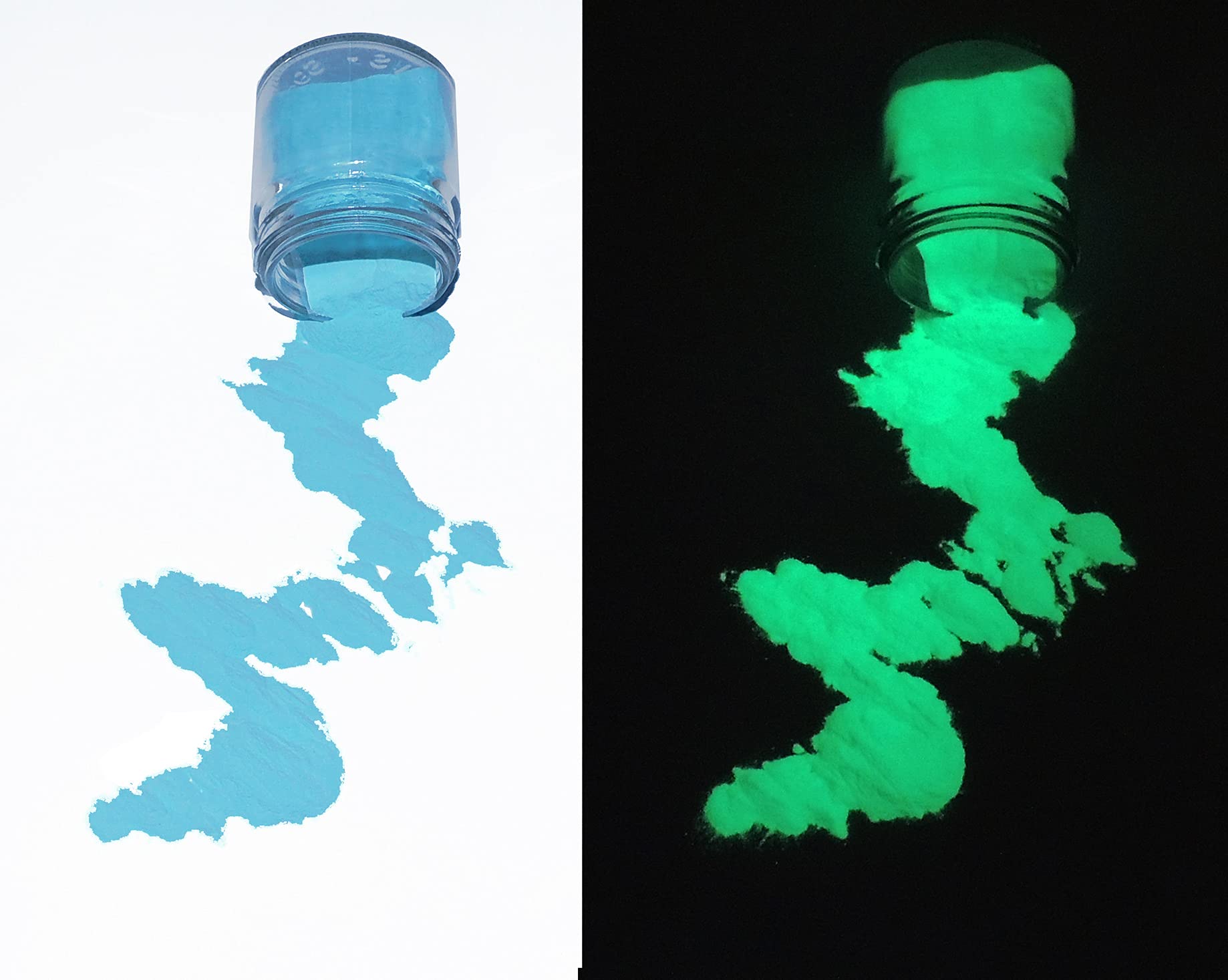 Miss Pigments Glow in The Dark Powder - Non-Toxic Mica Pigment for Epoxy Resin, Candle Making, Nail Polish - Mystic Ocean Blue (17.6 oz) - Perfect for DIY Crafts, Nighttime Decor & Creative Projects