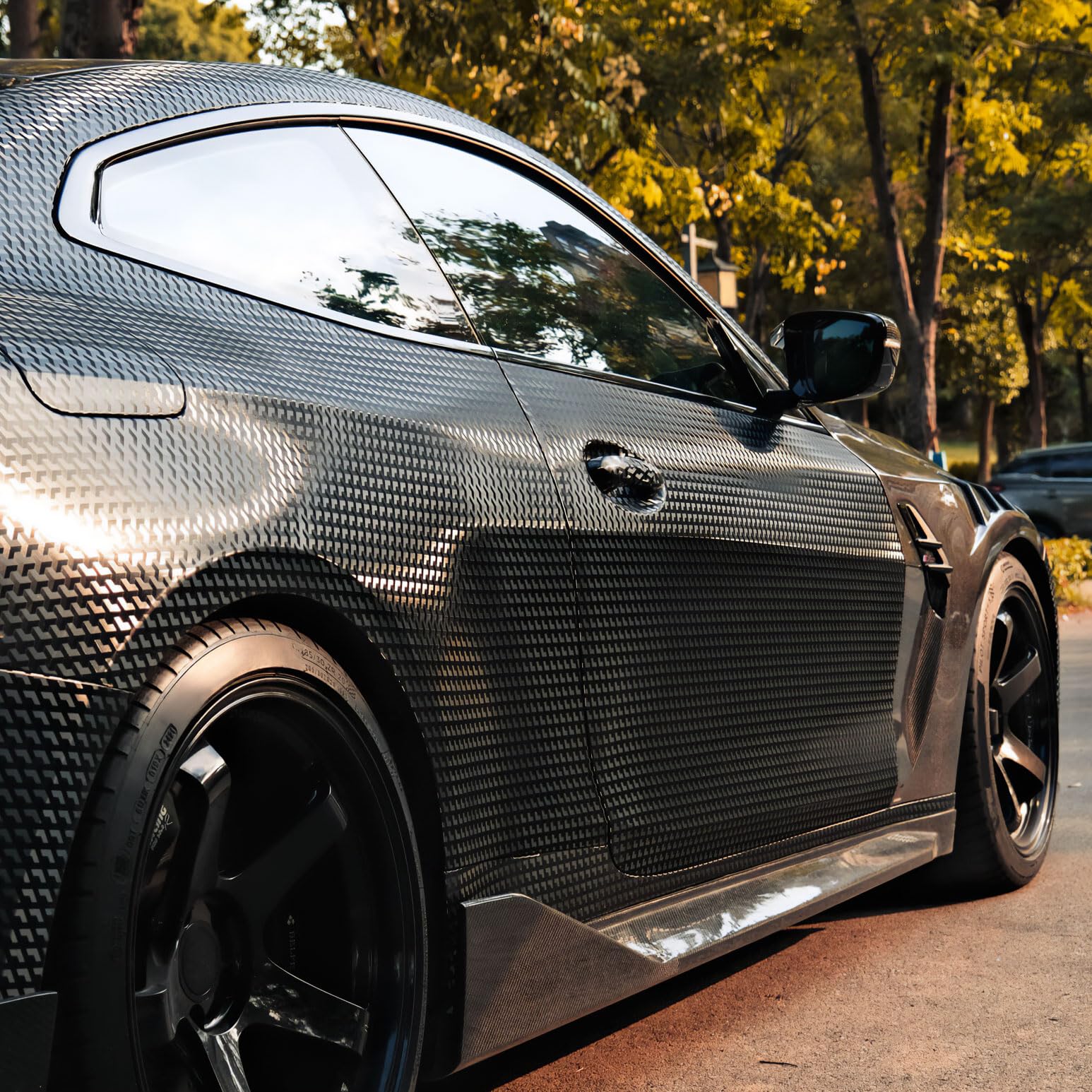 Premium VViViD Black Carbon Fiber Vinyl Wrap Roll - 15ft x 5ft (Triangle Pattern) - High Gloss Automotive & DIY Wrap for Cars, Motorcycles, Laptops & Home Decor