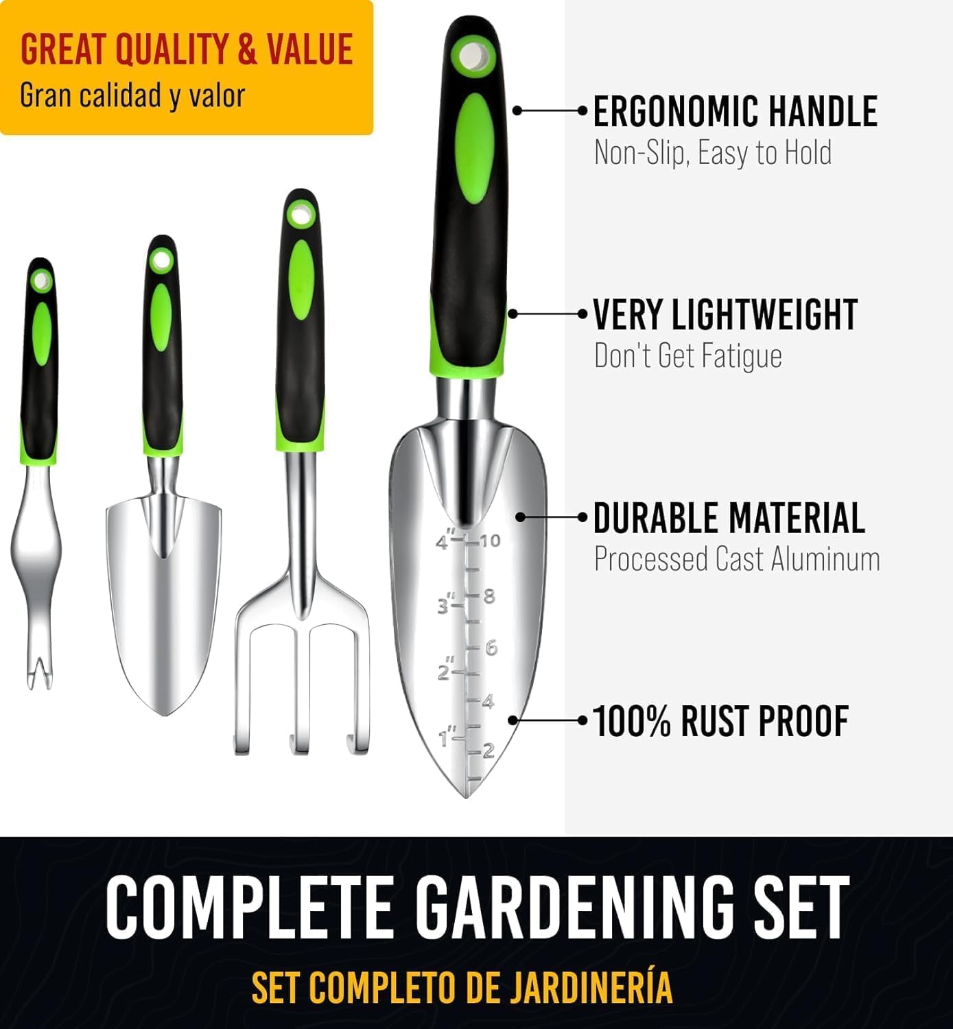 Premium 22-Piece Heavy Duty Garden Tools Set - Rust Proof, Non-Slip, Ergonomic Hand Tools for Women - Durable Gardening Supplies for Planting, Weeding & Landscaping - Perfect Gardening Gifts for Mom & Outdoor Enthusiasts