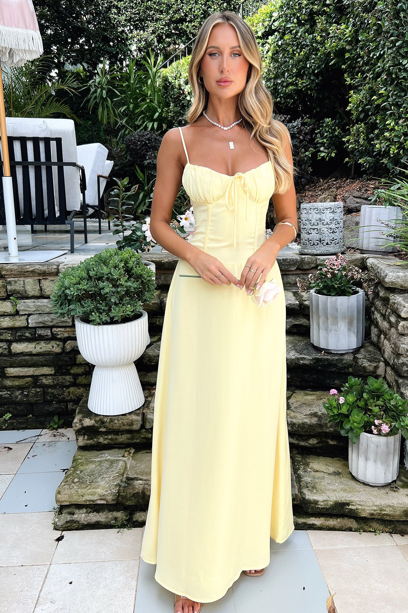 Magdalena Maxi Dress - Flowy Yellow Summer Dress for Women | Perfect for Beach Vacations, Parties & Casual Outings