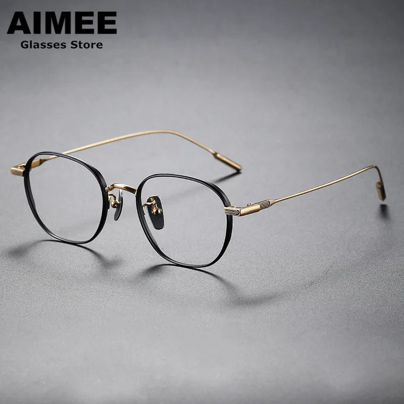 Aimee Women's Full Rim Polygon Square Titanium Eyeglasses Frame 49808 - Lightweight & Durable Eyewear for Work, Reading & Fashion