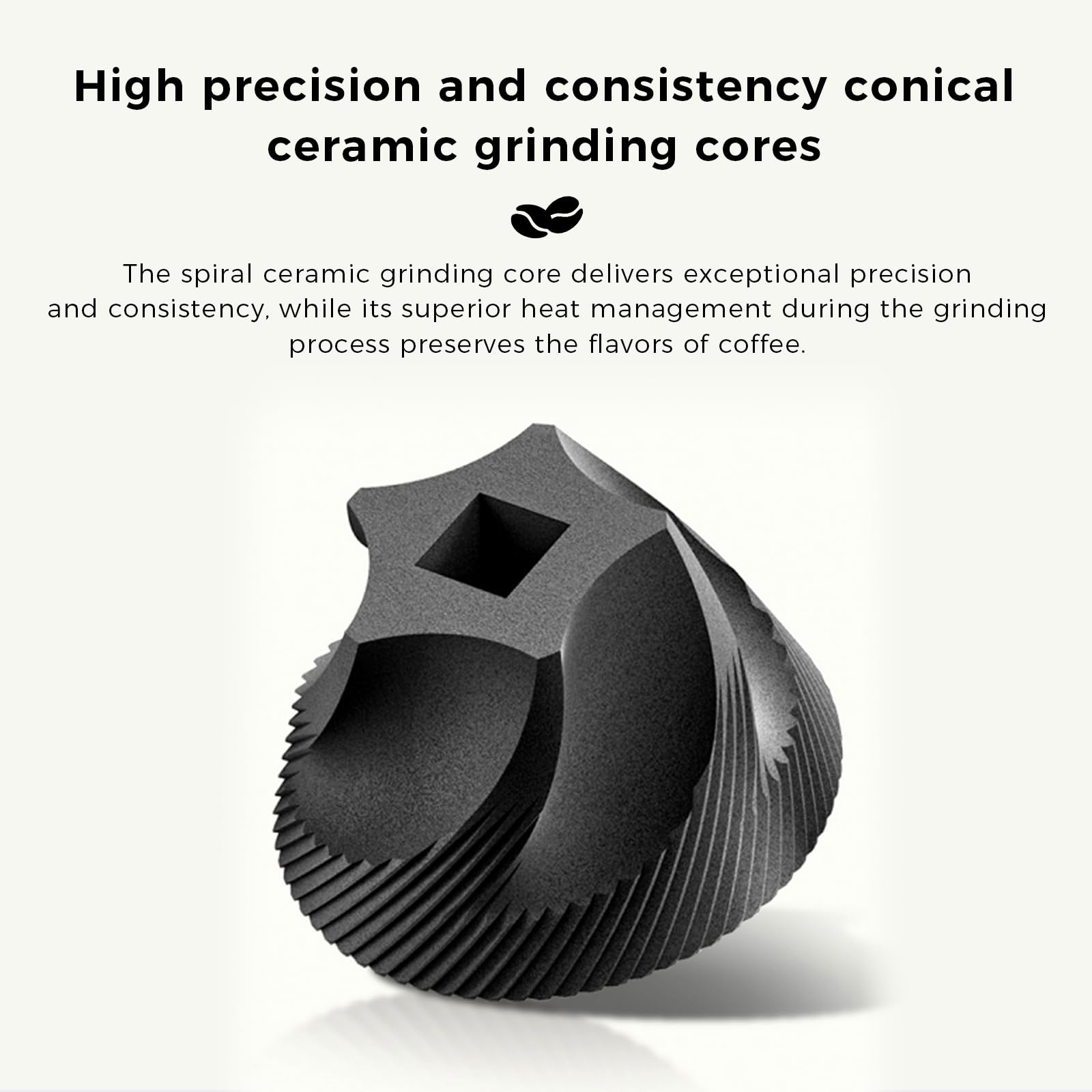 Premium Electric Burr Coffee Grinder - 40 Adjustable Settings, Rechargeable Conical Burr Mill with Cleaning Brush - Perfect for Home, Office, Travel & Camping (White) - Enjoy Fresh Ground Coffee Anywhere