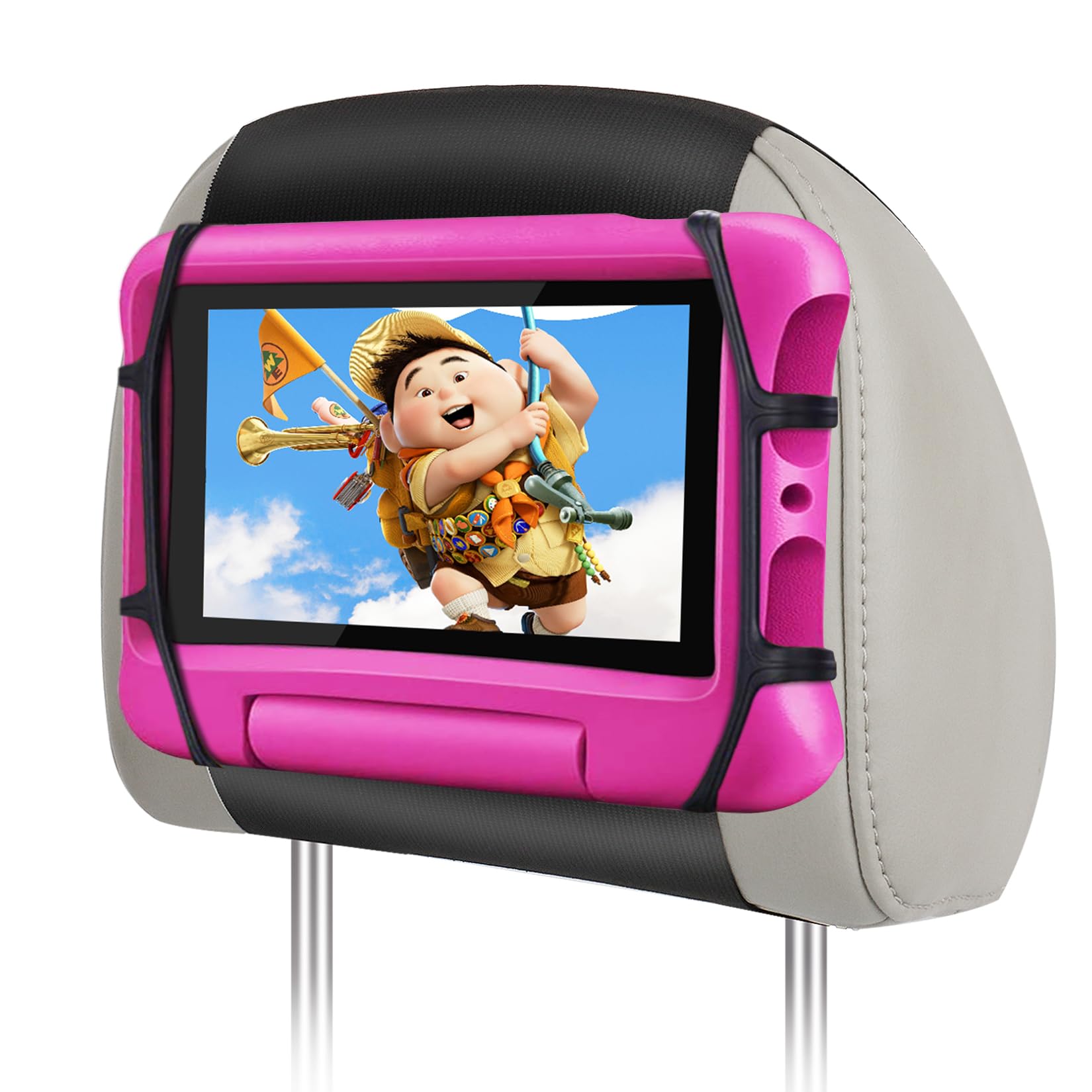 Upgraded WONNIE Car Tablet Holder for iPad - Universal 7-12.9 Inch Tablet Mount with Anti-Slip Strap & Silicone Net - Perfect Backseat Entertainment for Kids on Road Trips & Long Drives