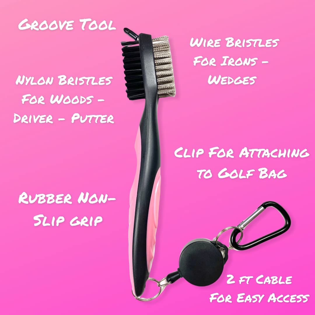Golf Club Cleaning Kit - 4oz Spray & Brush with Groove Cleaner for Golfers | On-Course Maintenance