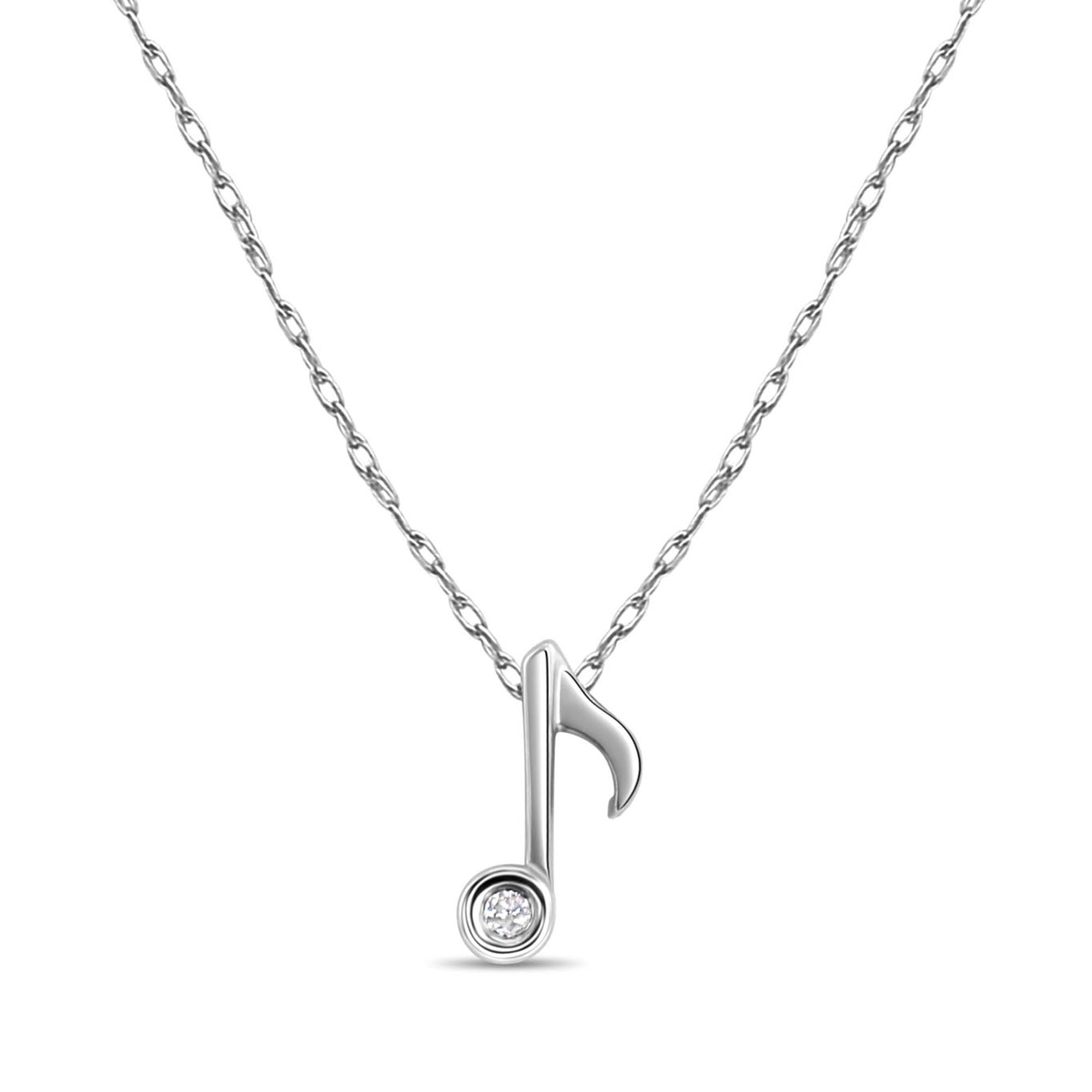 Elegant Satin Brushed Music Note Pendant Necklace - Perfect Gift for Musicians & Music Lovers - Ideal for Concerts, Dates & Special Occasions