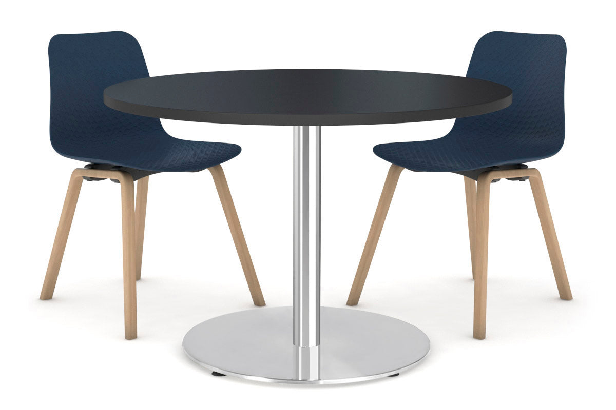 Premium Sapphire Glass Top Cafe Table - 39.4 Inch Round Dining Table for Restaurants, Patios & Outdoor Use - Durable & Stylish Modern Furniture