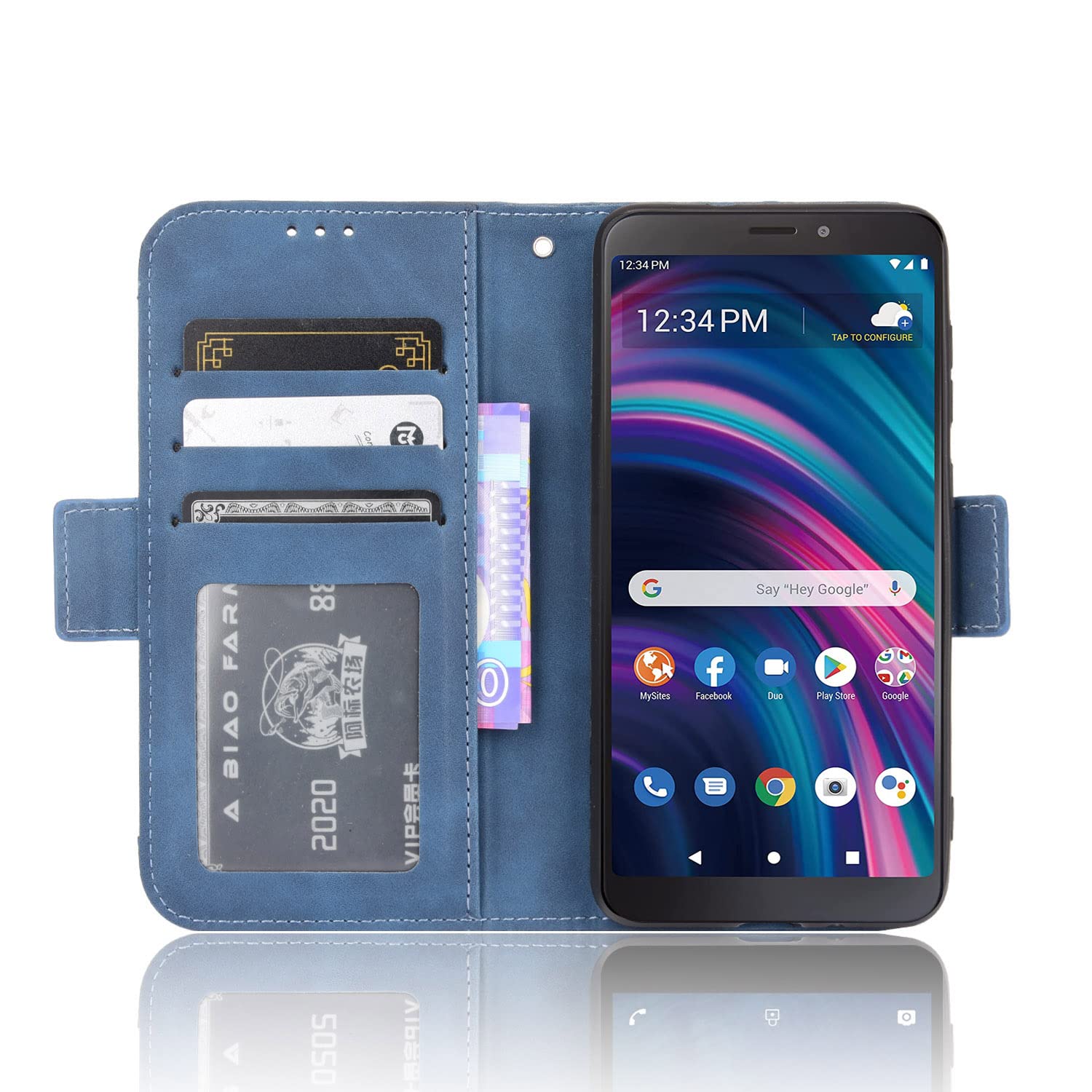 Premium PU Leather Wallet Case for BLU View 3 (B140DL) - 5 Card Slots, Kickstand & Protective Cover for BLU View 3 6.0