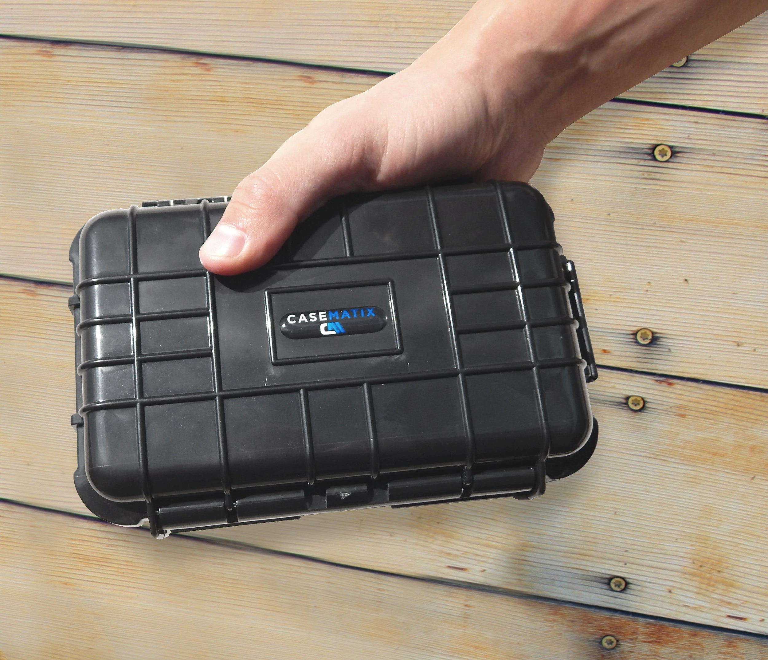 CASEMATIX 8 Waterproof Hard Travel Case with Customizable Foam Interior - Fits Accessories up to 6.25 x 3.37 x 2.25 - Perfect for Camera Gear, Tools & Electronics Protection During Travel & Outdoor Adventures