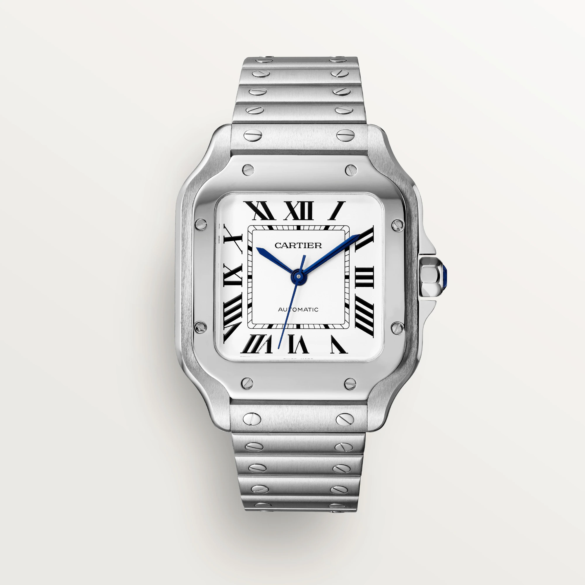 Cartier Santos Stainless Steel Men's Watch - Luxury Swiss Automatic Timepiece for Business & Formal Occasions