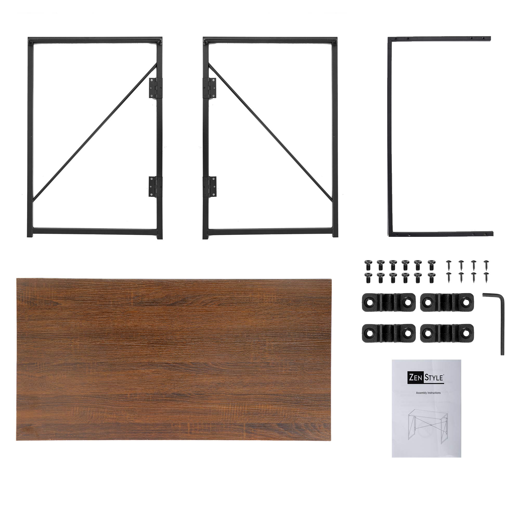 Foldable Computer Desk - Adjustable Height Writing Table for Study & Home Office, Portable Laptop Standing Desk with Storage Shelf (Espresso Finish) - Perfect for Small Spaces, Dorm Rooms & Remote Work
