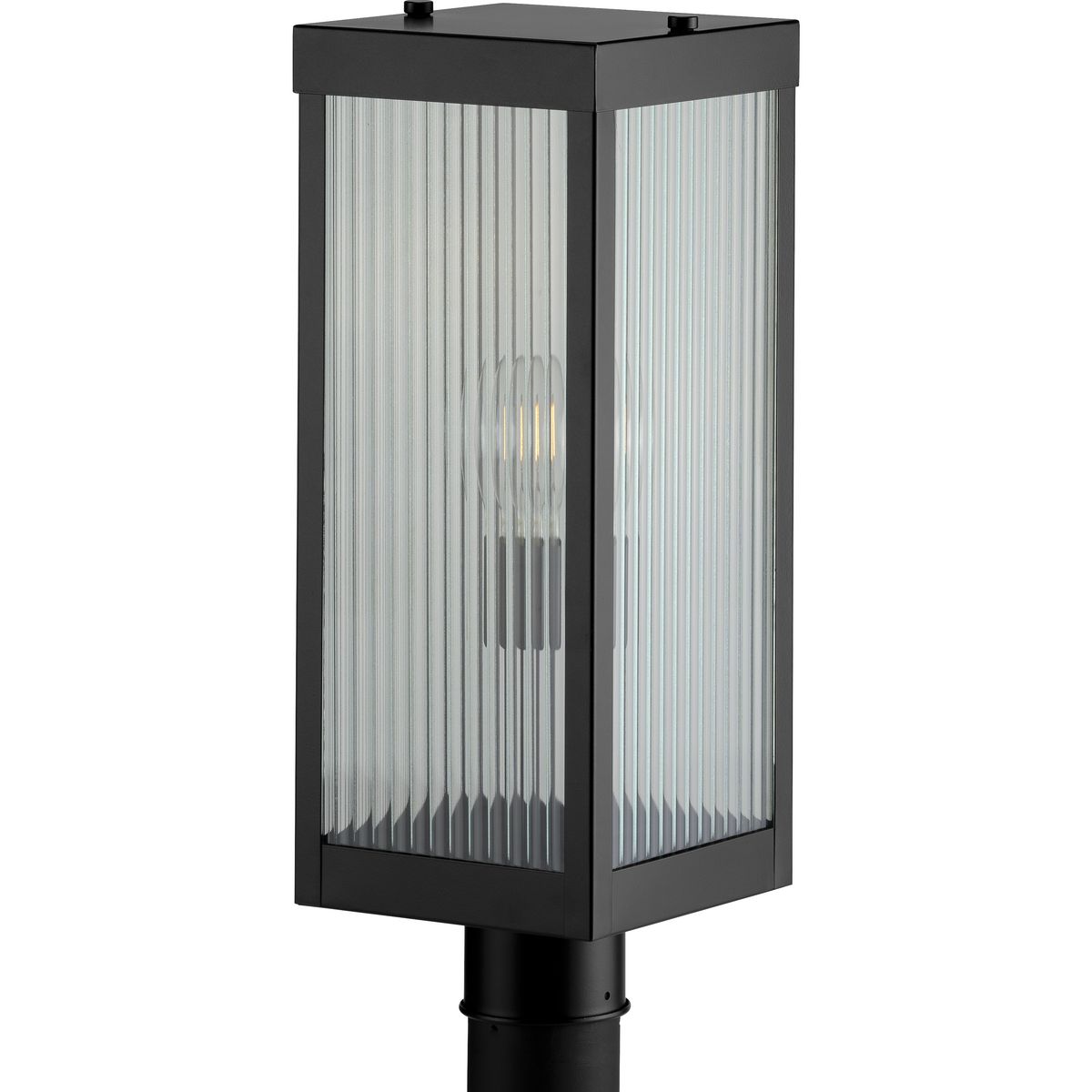 Felton Collection Outdoor One Light Post Lantern - Black Metal Wall Mounted Exterior Light Fixture for Porch, Garden, Patio & Driveway Lighting