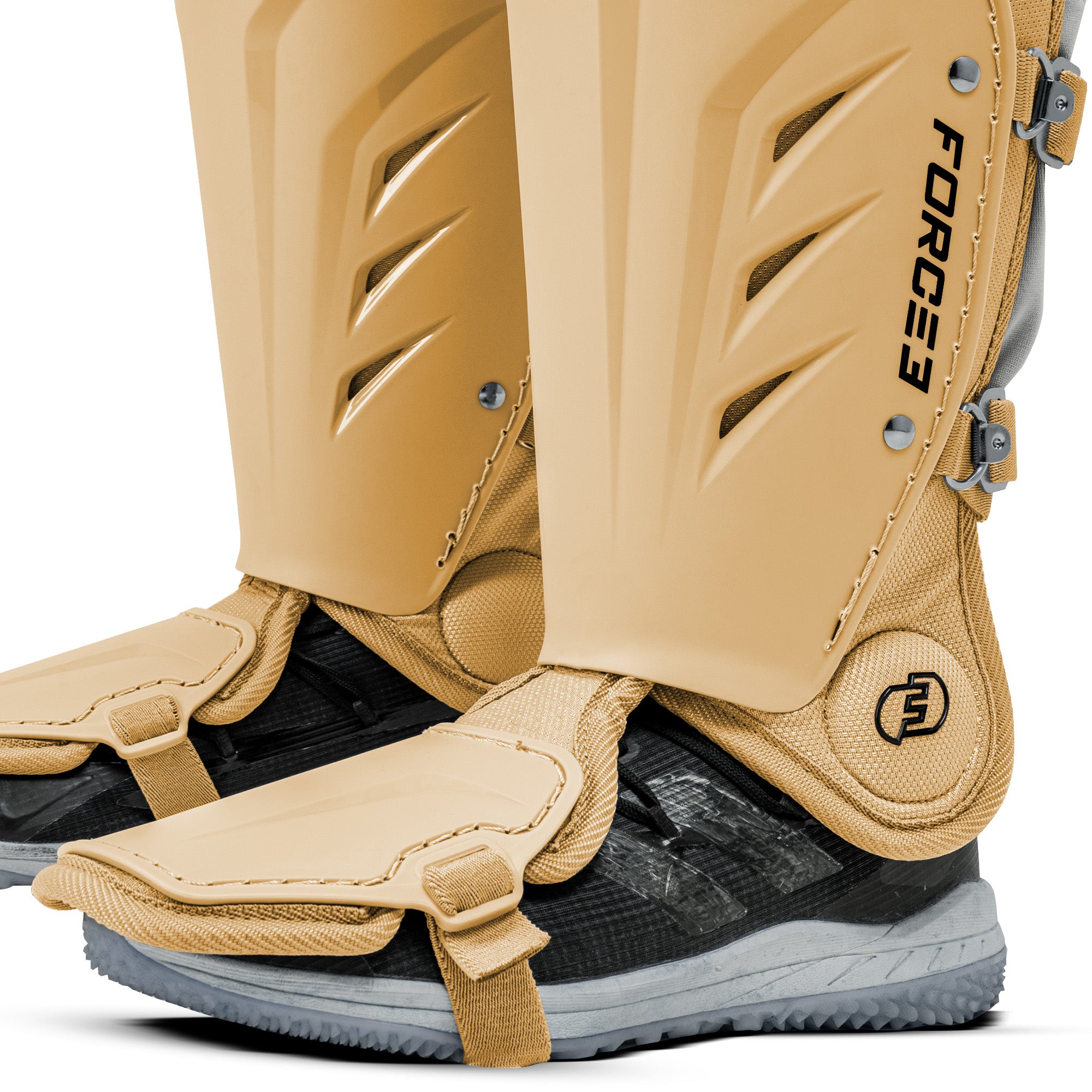 FORCE3 XS3® PRO ELITE Baseball Catcher Leg Guards - Adult Size | Lightweight Protective Gear for PitchCom® System | Perfect for MLB, College & Youth Games