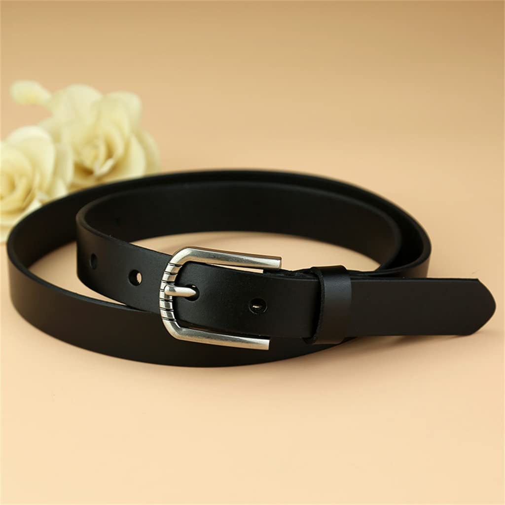 Women's Black Pin Buckle Casual Belt - Thin Korean Style Waist Belt for Skirts & Jeans (95-125cm) | Perfect for Office, Daily Wear & Fashion Outfits