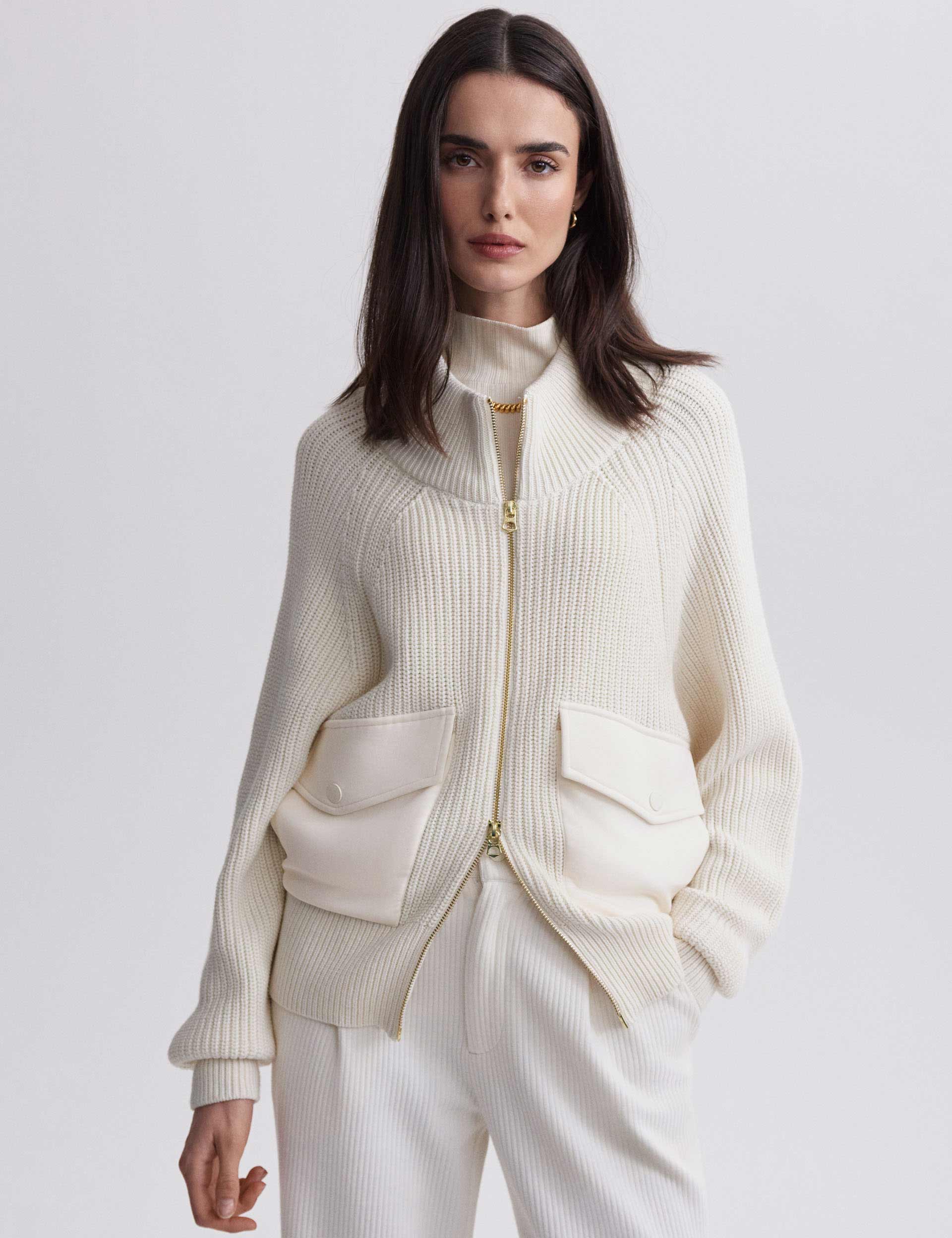 Tessa Knit Jacket for Women - Lightweight Cardigan Sweater in Egret White | Perfect for Spring Layering, Office Wear & Casual Outfits