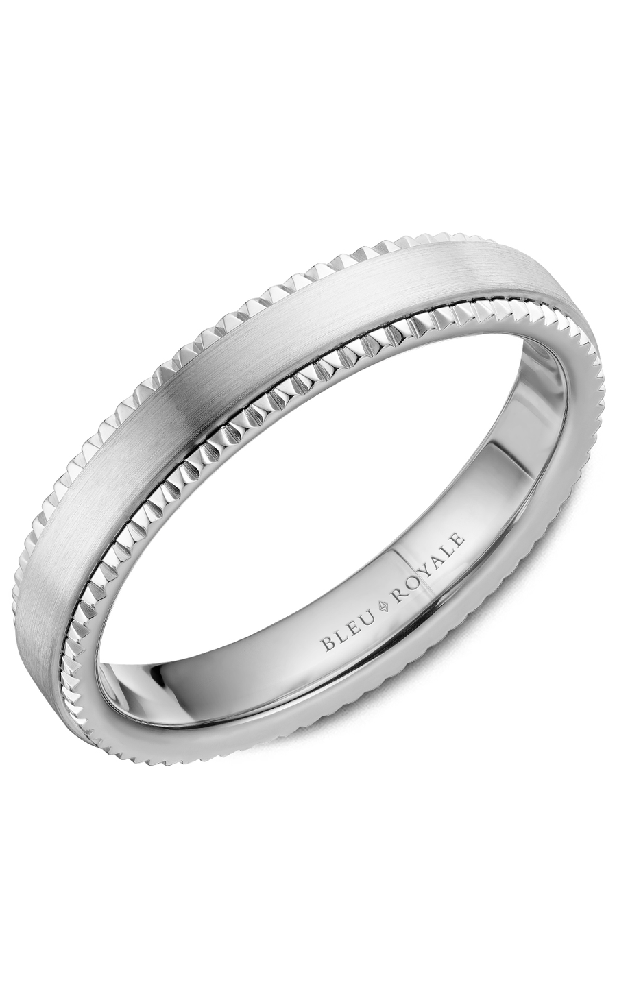 Bleu Royale Men's Wedding Band RYL 028W4 - 14K White Gold Classic Ring for Grooms & Anniversary Gifts | Perfect for Weddings, Engagements & Special Occasions