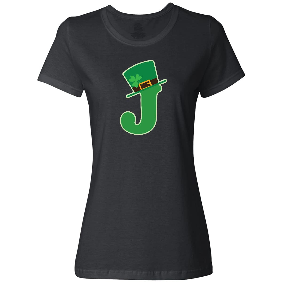 Inktastic Irish St. Patrick's Day Letter J Monogram Women's T-Shirt | Funny St. Paddy's Graphic Tee for Women | Perfect for Irish Festivals, Pub Crawls & St. Patrick's Day Parties