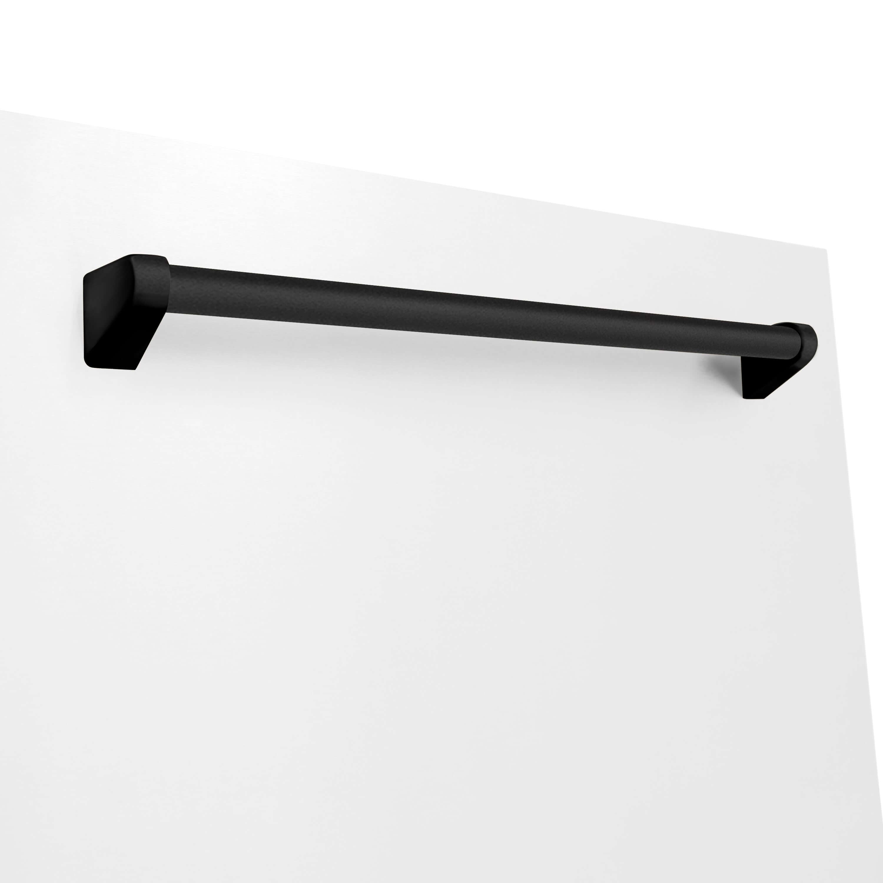 ZLINE Autograph Edition 30-inch Stainless Steel Dual Fuel Range with White Matte Door, Range Hood & Dishwasher - Matte Black Accents | Professional Kitchen Package for Home Chefs & Modern Kitchens (3AKP RAWMRHDWM30 MB)