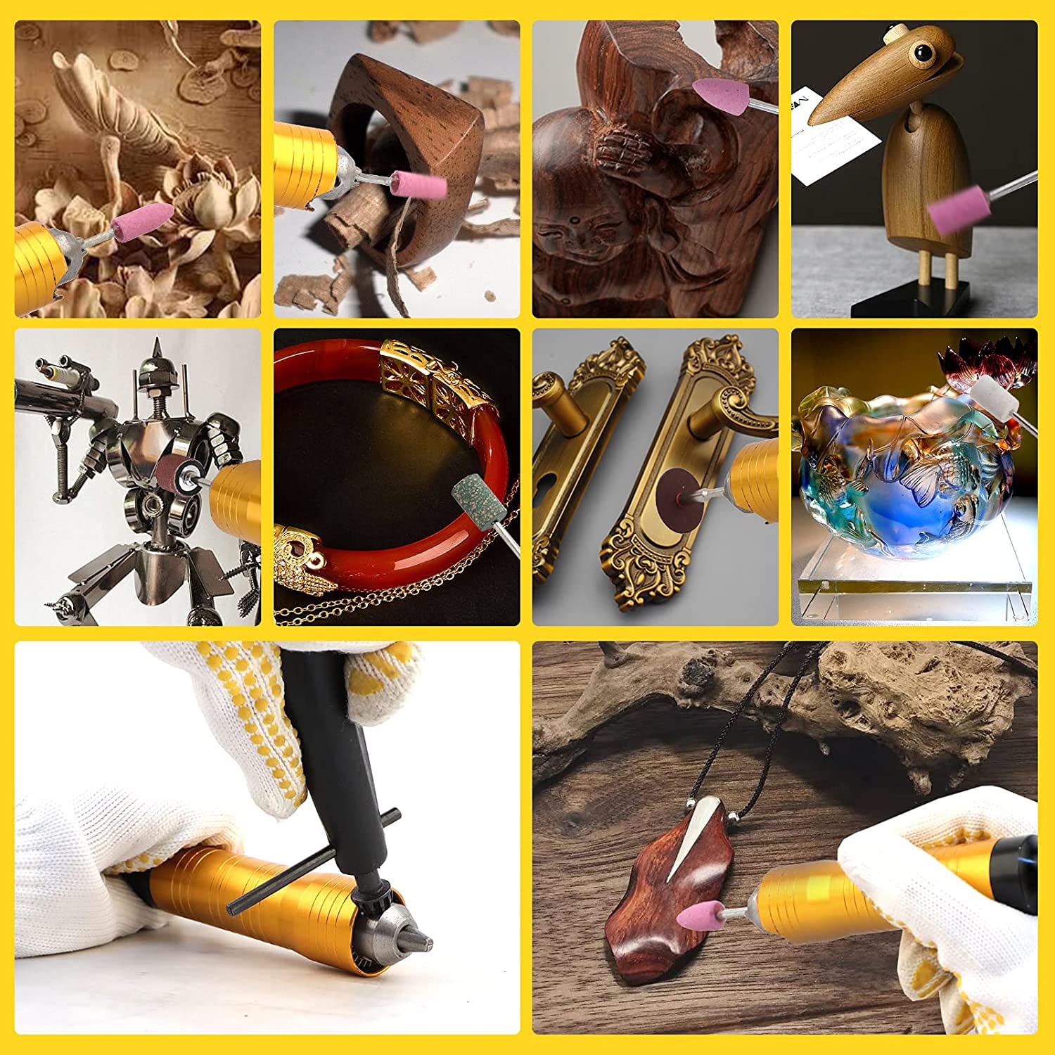 1000W 30000RPM Electric Flex Shaft Rotary Tool with Foot Pedal Control - Hanging Grinder & Carver with Forward/Reverse Rotation - Multi-Function DIY Craft Kit with Accessories for Carving, Buffing, Polishing, Engraving & Jewelry Making - Perfect for Woodworking, Metalworking & Home Improvement Projects