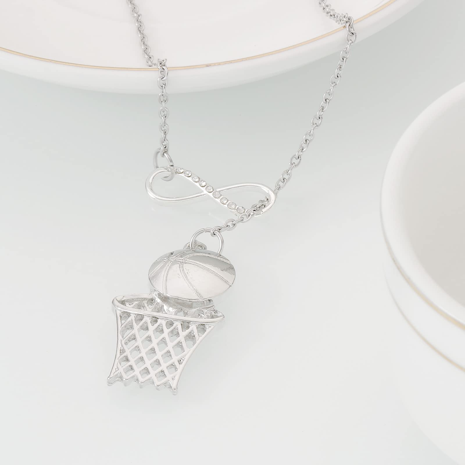 HUTIMY Sterling Silver Basketball Pendant Necklace - Best Gift for Teen Girls & Women Basketball Players - Inspirational Sports Jewelry for Players, Coaches & Fans - Perfect for Games, Training & Everyday Wear