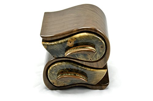 Handcrafted Walnut & Buckeye Burl Jewelry Box - Premium Wooden Organizer for Rings, Necklaces & Earrings - Perfect Gift for Women, Brides & Jewelry Lovers - Home Decor & Dresser Storage Solution
