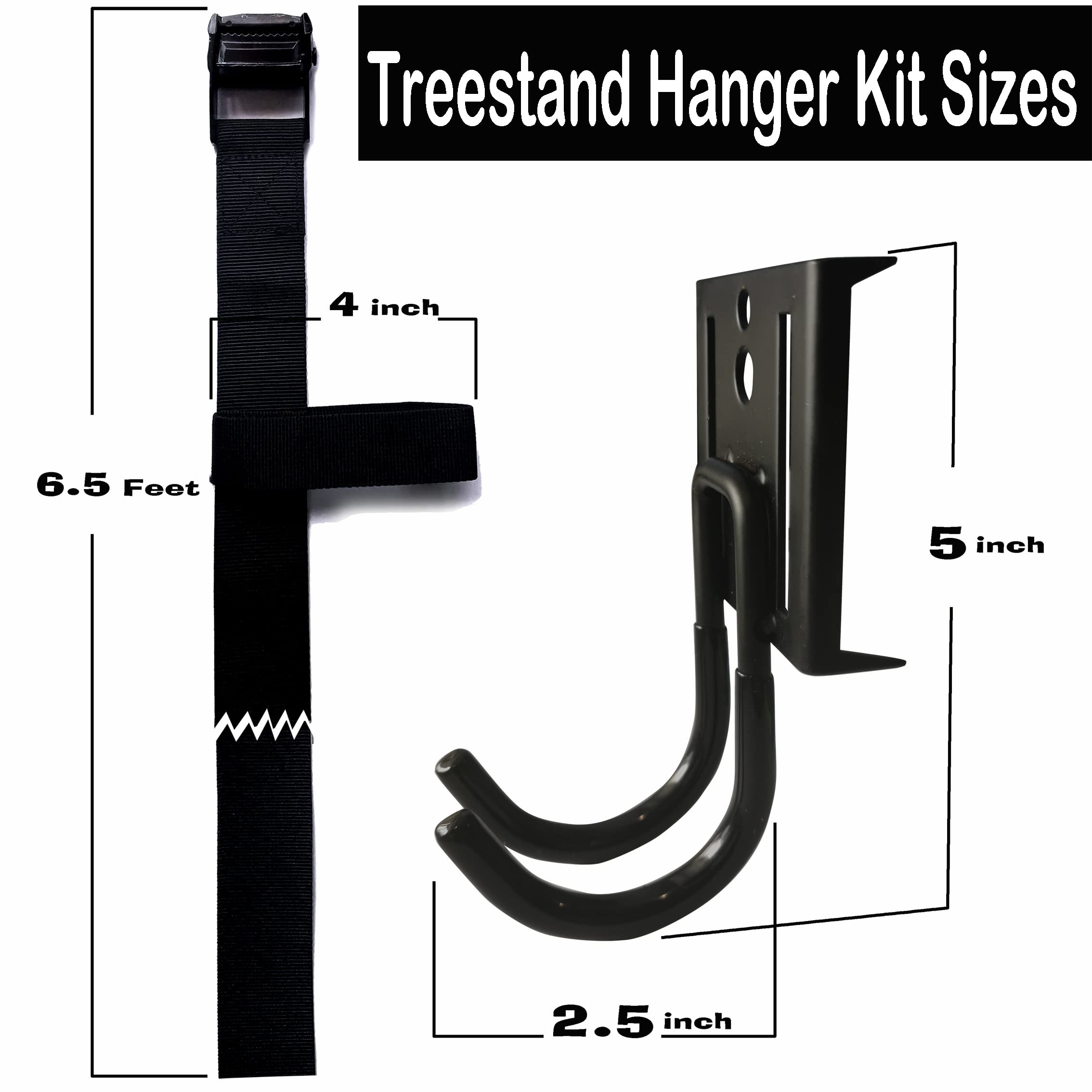 Auscamotek Heavy-Duty Tree Stand Straps with Metal Hooks - Secure Bow Hangers for Hunting Treestands & Platforms - Ideal for Saddle Hunting Accessories in Wooded Terrains