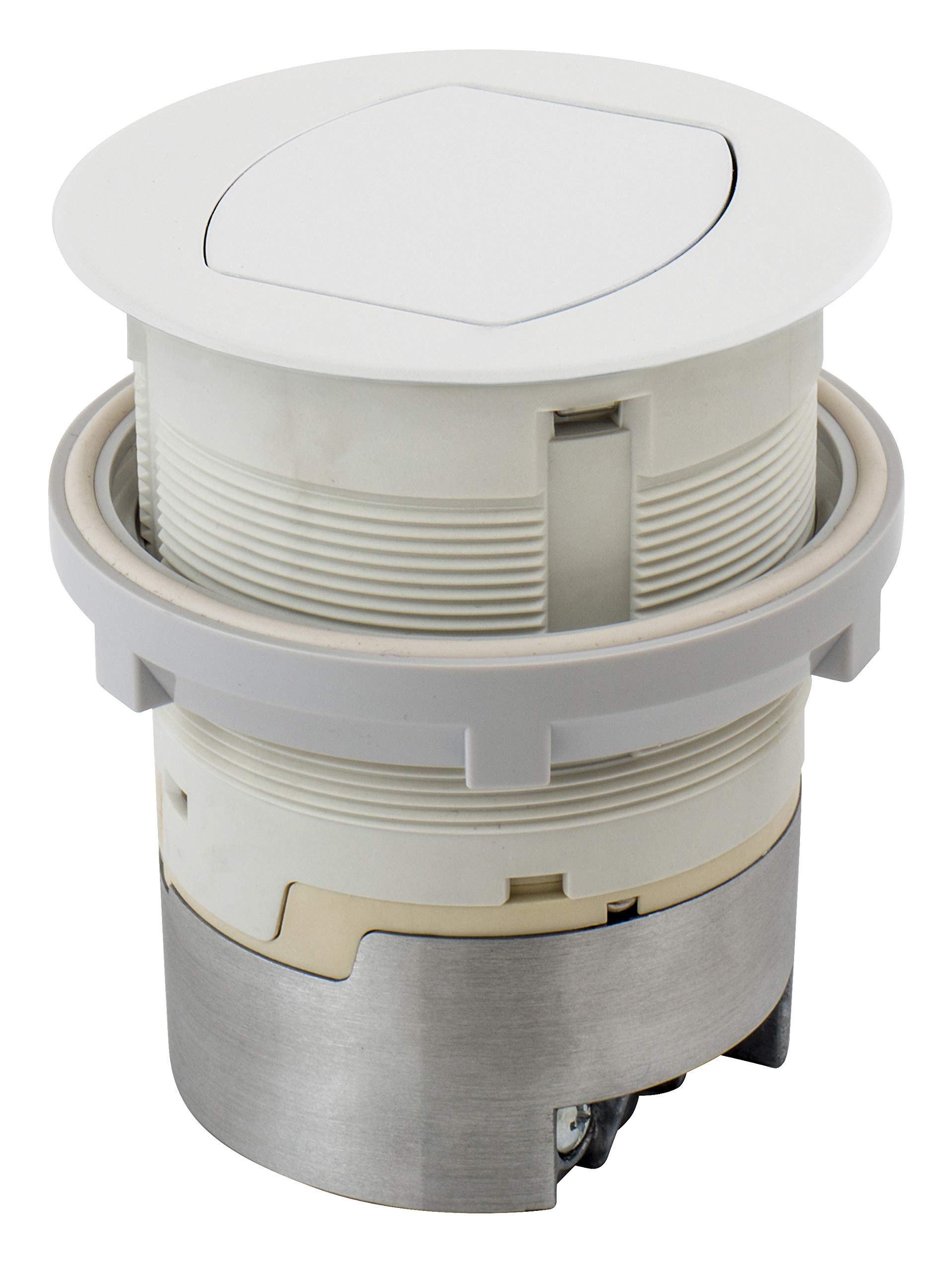 Bryant Electric RCT201W 15A 125V Tamper Resistant Pop-Up Countertop Receptacle - White Powder Coated Flush Mount Outlet for Kitchen, Bathroom & Office - 15 Amp Electrical Outlet for Safe & Convenient Power Access