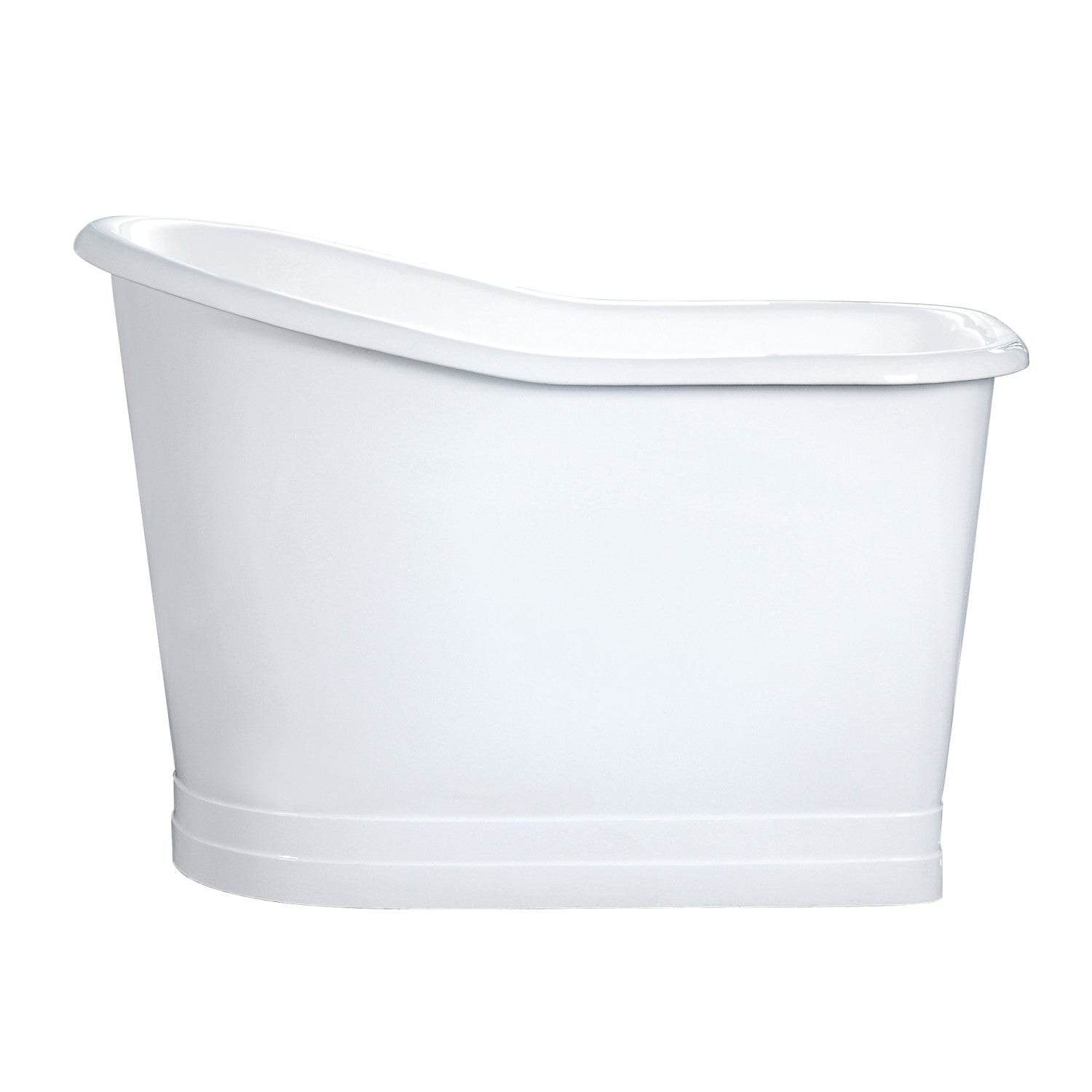 Aqua Eden 51 Inch Freestanding Cast Iron D-Shaped Bathtub - White Clawfoot Slipper Tub for Luxurious Bathing Experience | Perfect for Master Bathroom, Spa Retreat & Relaxation