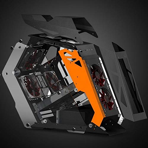 YHMC HDZY ATKK Mid Tower Gaming PC Case - Big Coffee White, High Airflow Design for Gaming & Internet Cafe Computers - Perfect for Esports, Streaming & High-Performance Builds