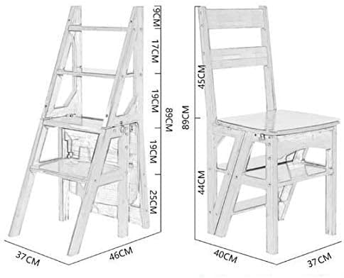 OKUOKA Dual-Use Bamboo Step Stool - Creative Home & Office Ladder Chair for Kitchen, Library, Outdoor Spaces - Natural Bamboo Design for Easy Access & Storage Organization