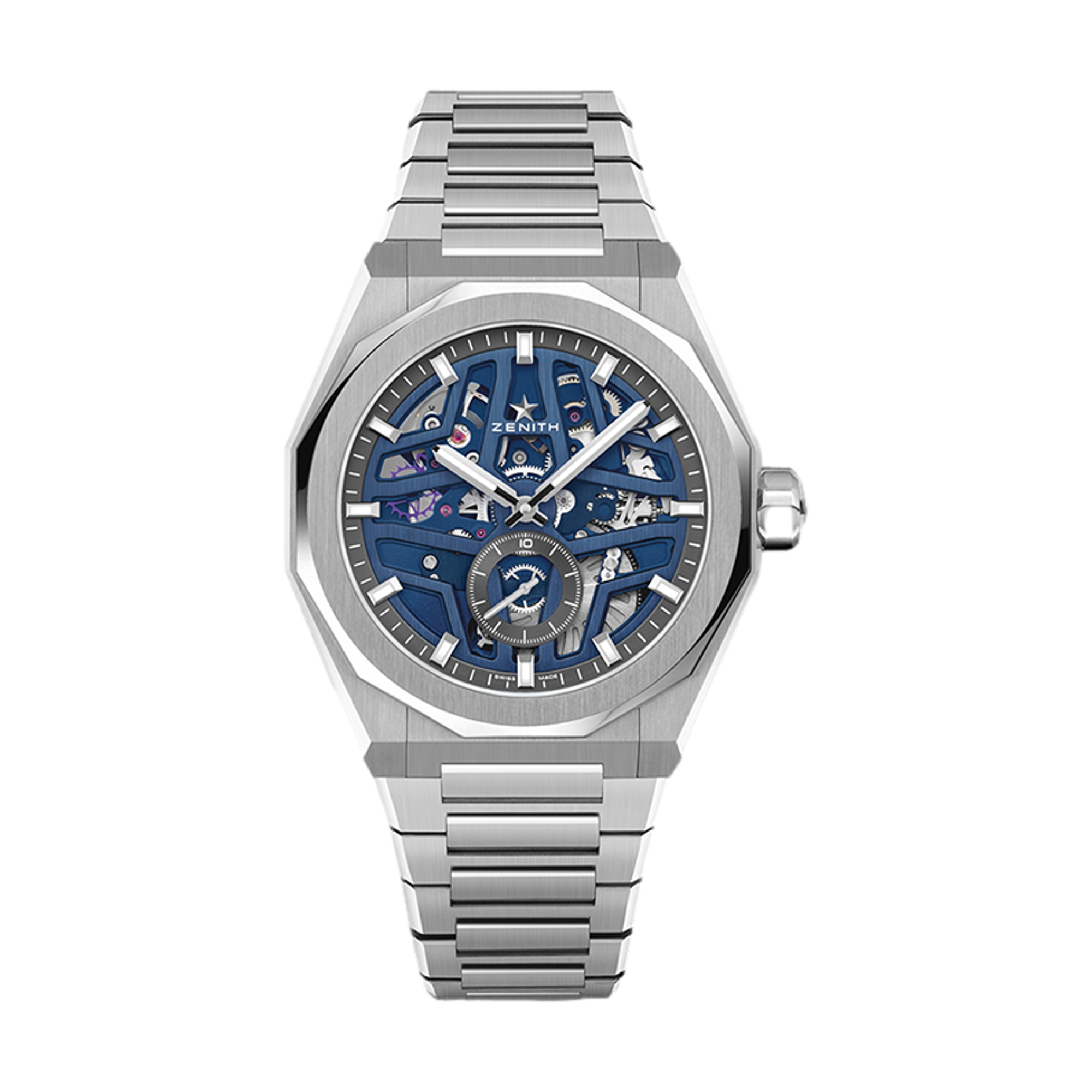Defy Skyline Skeleton Watch - Blue Dial Stainless Steel Men's Automatic Watch | Luxury Dress & Business Casual Timepiece