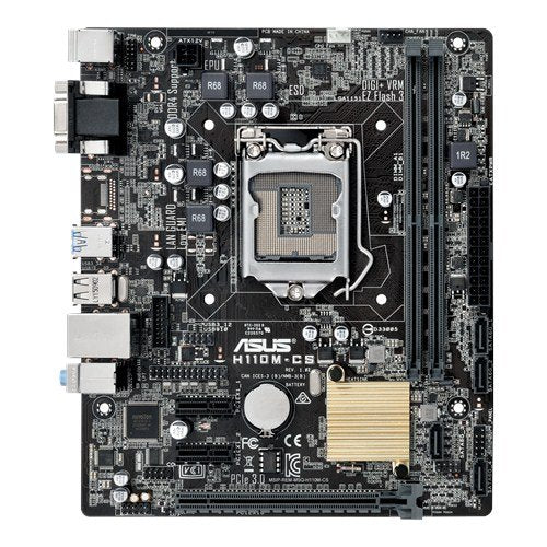 H110M CS mATX Motherboard for Intel LGA 1151 Socket - Supports 6th & 7th Gen Core i3/i5/i7 Processors - DDR4, USB 3.0, SATA 6Gb/s - Perfect for Budget Gaming PC & Office Workstation Builds