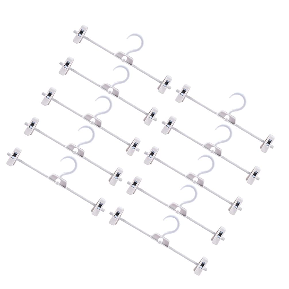 10-Pack Metal Pants Hangers with Non-Slip Clips - Space Saving Closet Organizer for Trousers, Skirts, Ties & Towels - Durable Clothes Hooks for Wardrobe Storage and Laundry Room Organization