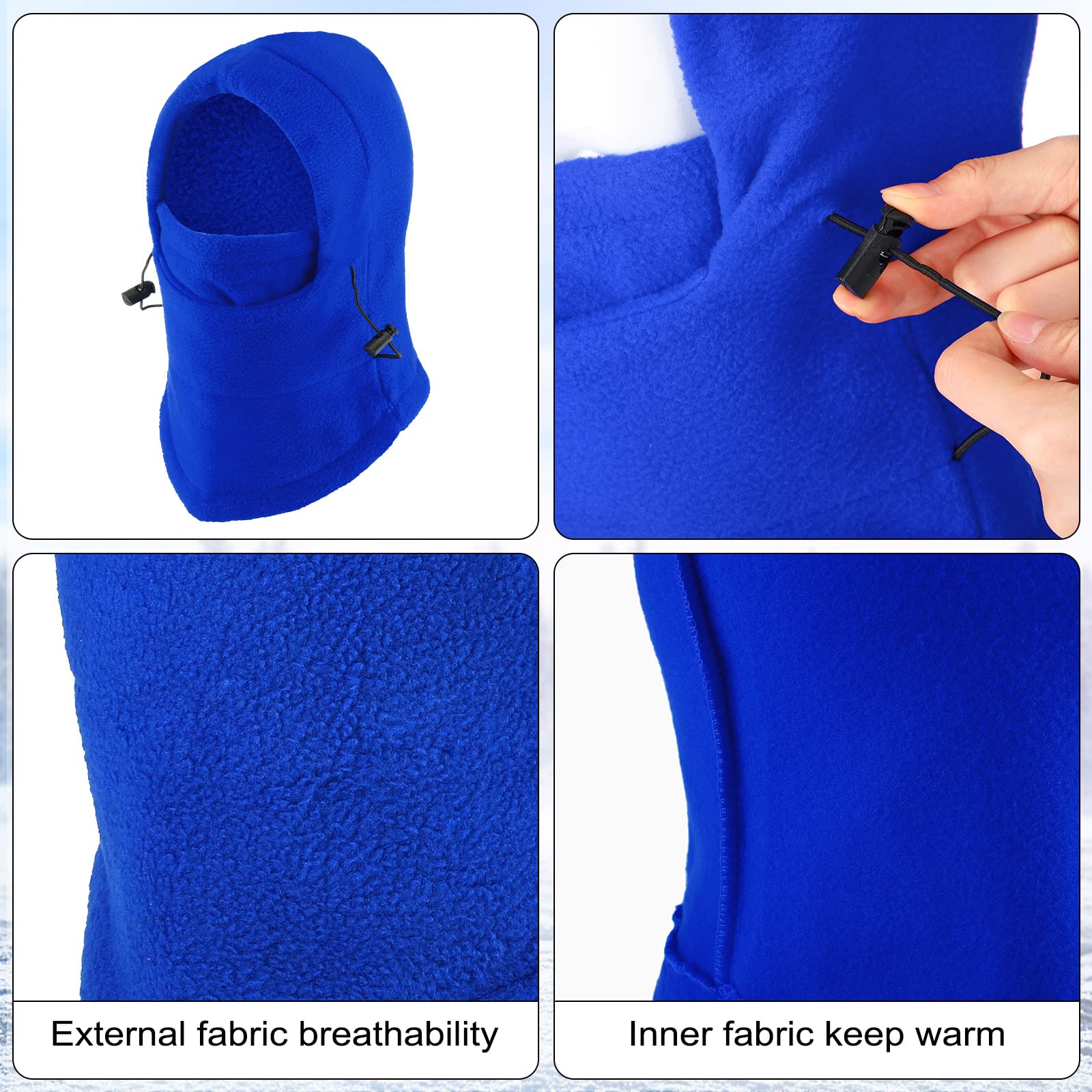 Frienda 4 Pack Balaclava Ski Mask - Windproof Fleece Face Cover for Men & Women - Adjustable Winter Warm Mask for Skiing, Snowboarding, Motorcycling & Outdoor Activities
