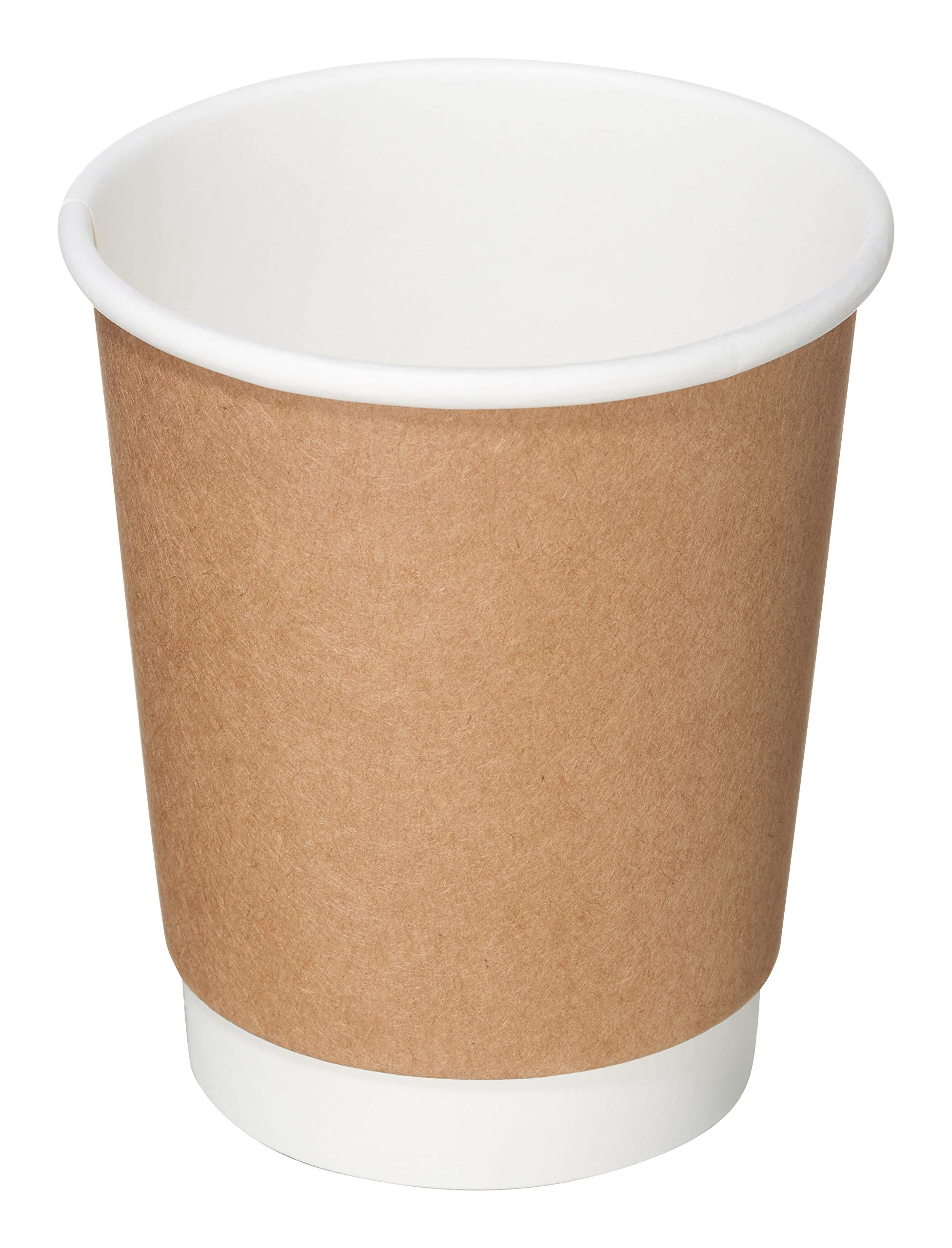 100 Count 8 oz Disposable Double Wall Insulated Paper Coffee Cups with Sleeves - Eco Friendly Biodegradable Hot Beverage Cups for Coffee Shops, Takeout, Office Use & Home Parties - Perfect for Morning Coffee, Iced Drinks and Catering Events