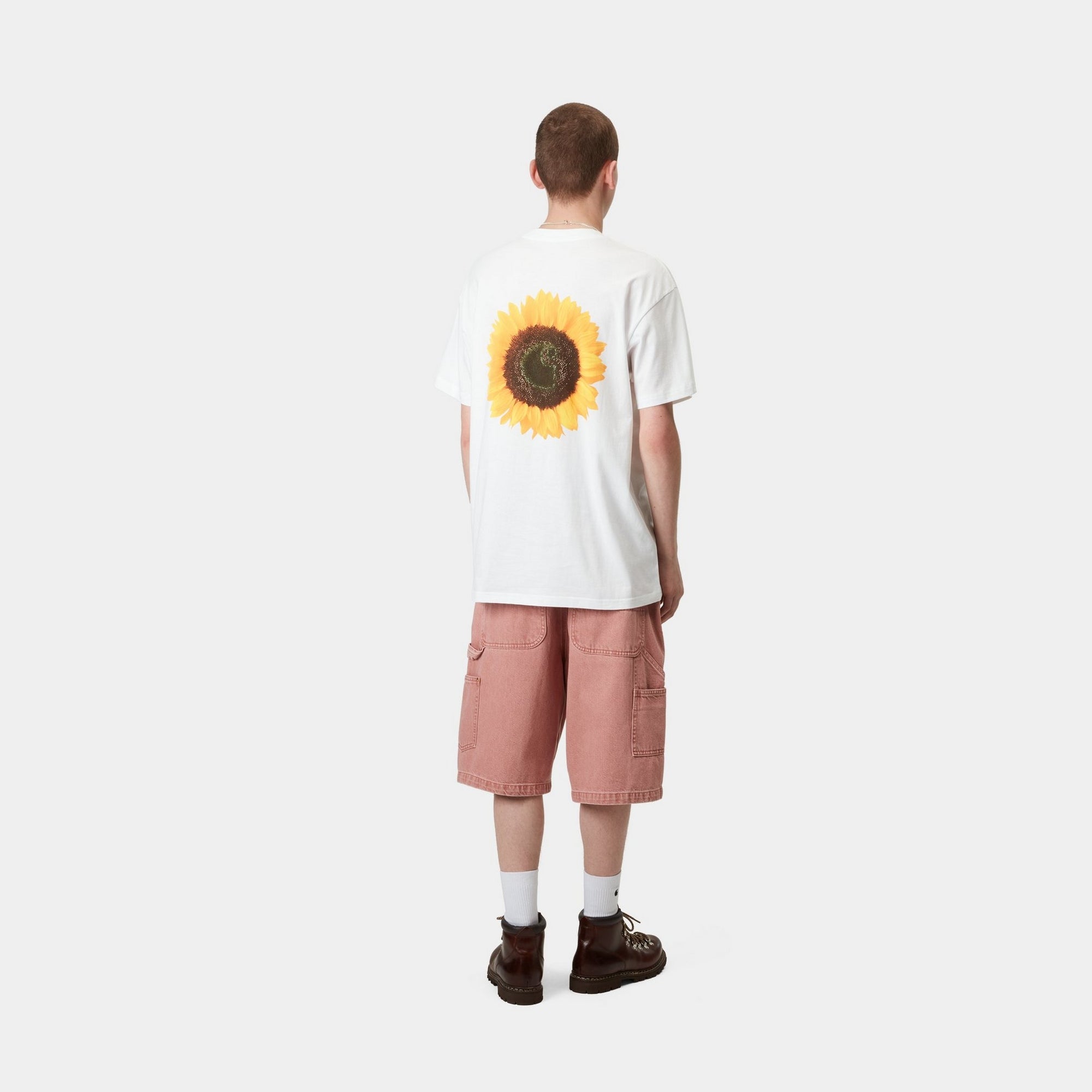 Sunflower Print White T-Shirt for Women - Casual Summer Tee for Outdoors, Travel & Everyday Wear
