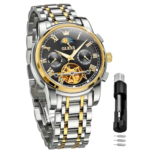 6617 gold silver strap & black dial