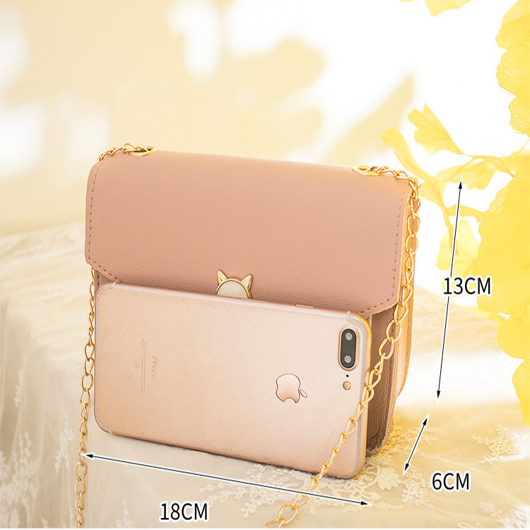 Stylish Small Crossbody Bags for Women with Cat Lock & Chain - Fashionable Messenger Purse for Daily Use, Travel & Shopping