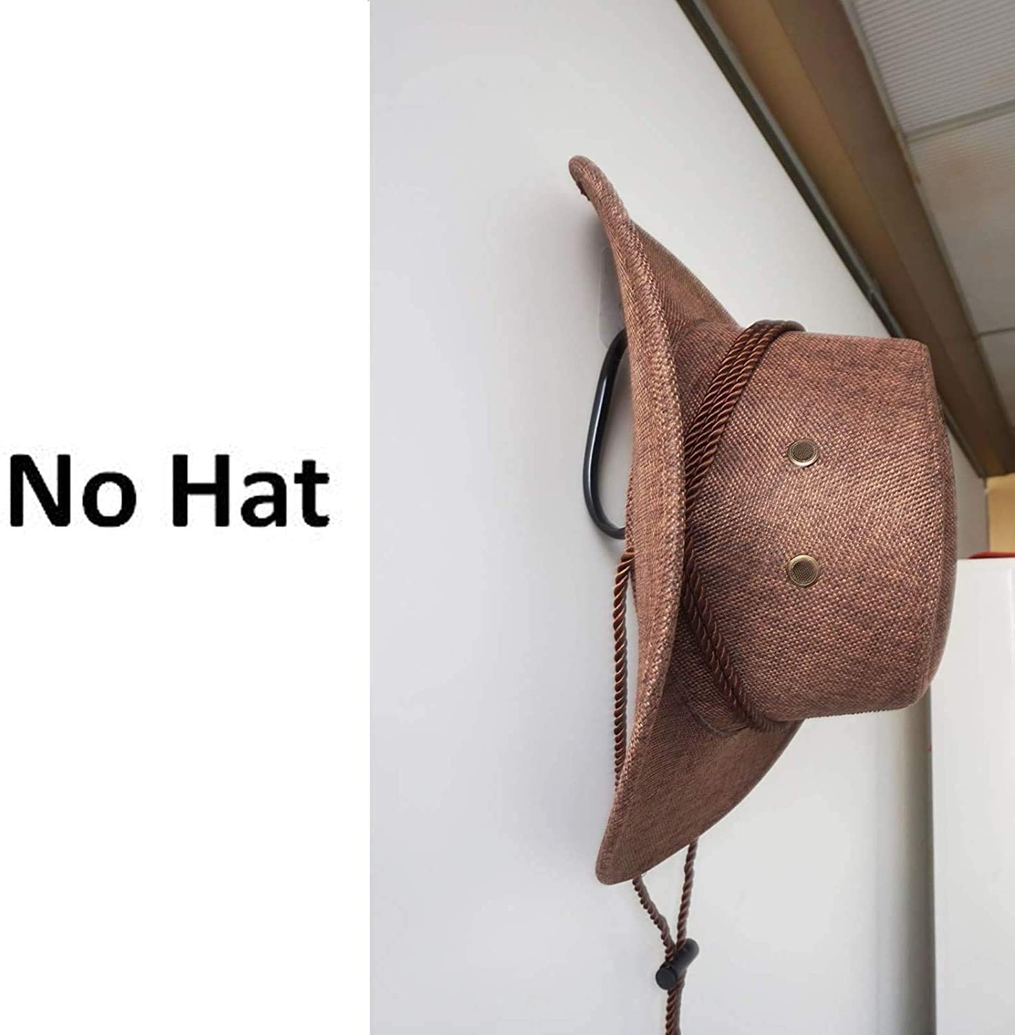 Universal Cowboy Hat Rack - 2 Pack Metal Wall Mount Hat Holder with Adhesive Hooks for Hat Storage & Display | Perfect for Western Decor, Entryway Organization & Closet Space Saving