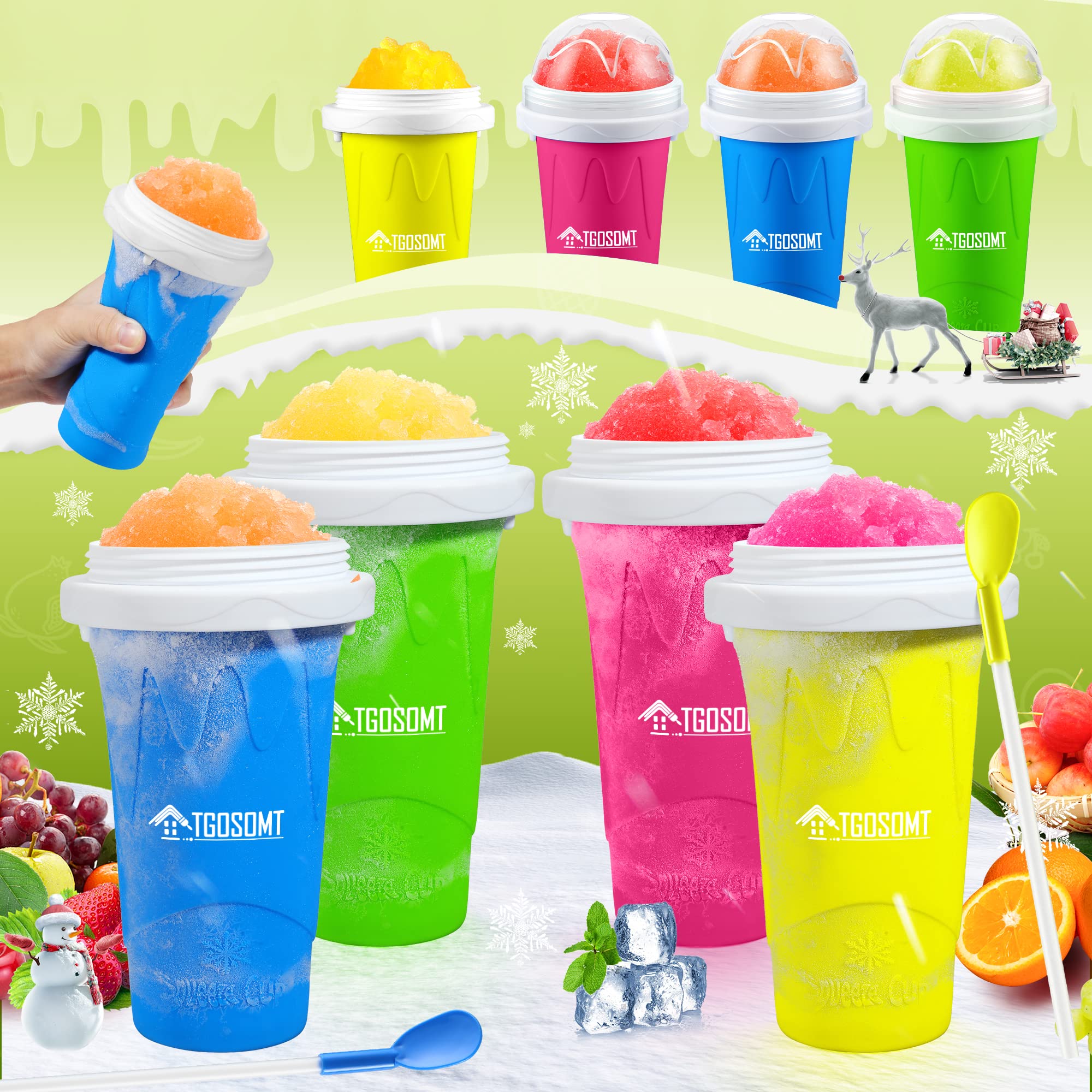Tgosomt Slushy Cup - TikTok Viral Frozen Magic Slushie Maker for Kids & Adults | DIY Ice Cream & Frozen Drinks Maker | Fun Summer Cool Gadget (Yellow) - Perfect for Pool Parties, BBQs & Backyard Fun