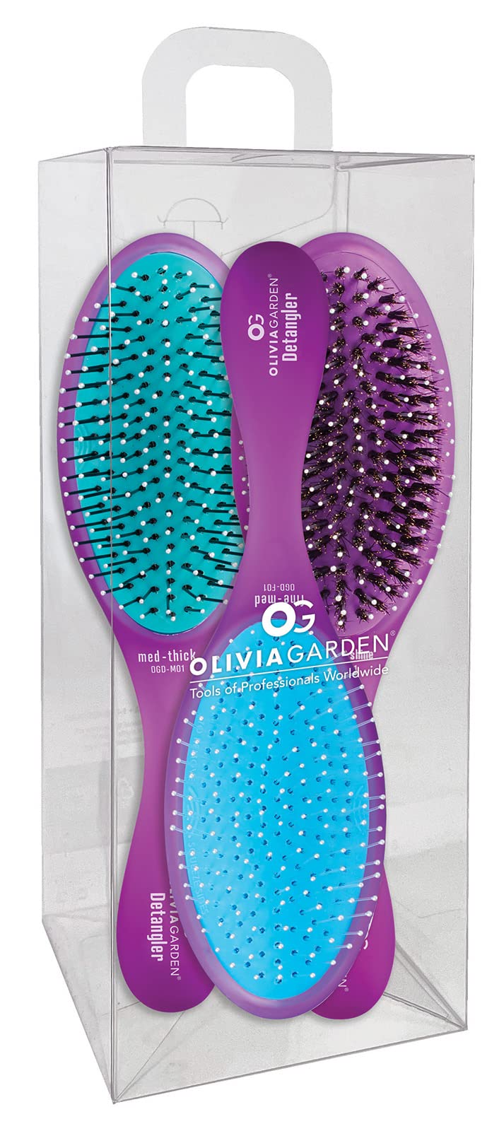 Olivia Garden Detangling Brush - Removable Cushion for Easy Cleaning, Scalp Massage - For All Hair Types & Ages - Perfect for Wet/Dry Hair Care