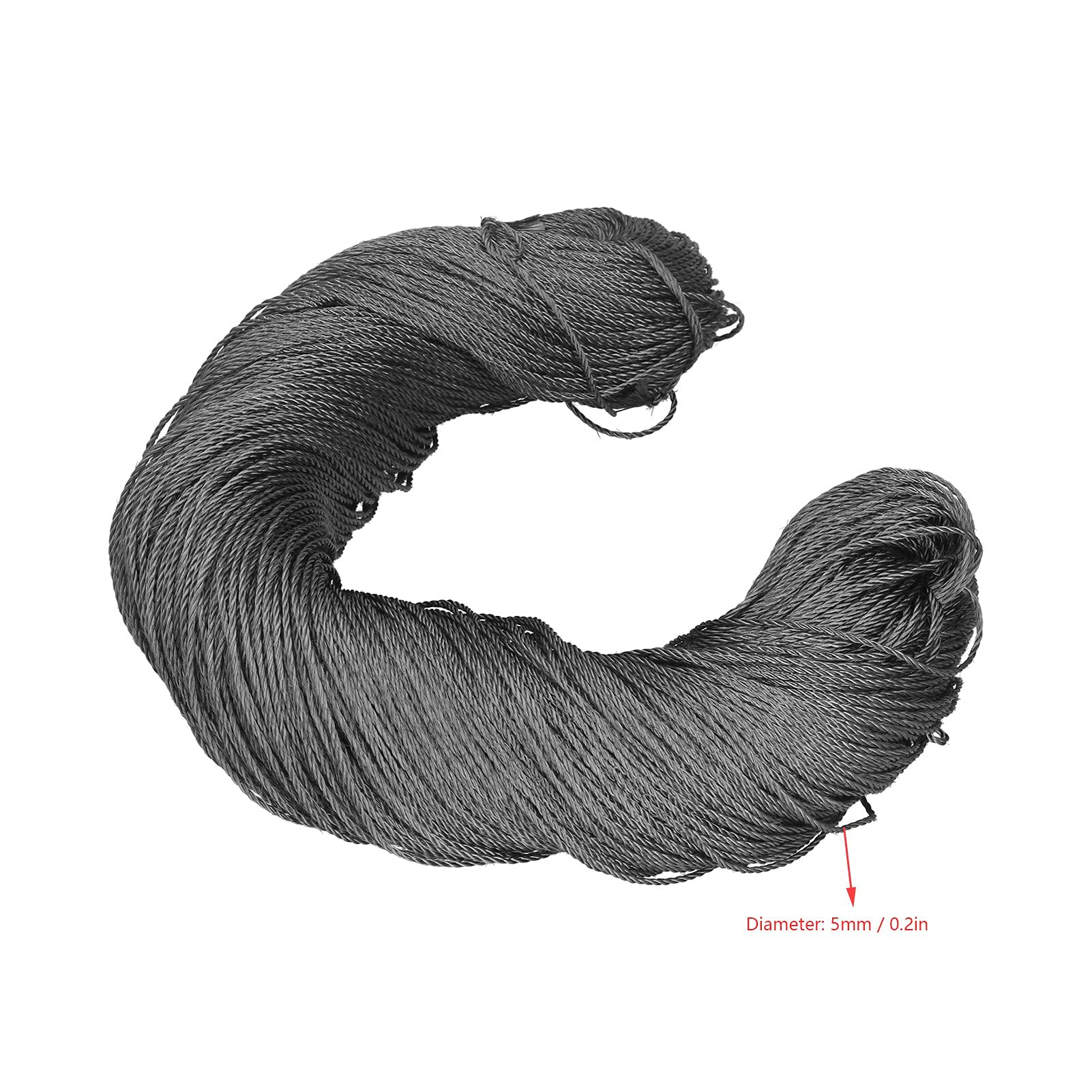High Strength Flexible Carbon Fiber Rope - 5mm Diameter Graphite Rope with Smooth Heat-Resistant Exterior for Negative Ion Conductive Electrodes | Ideal for High-Temperature Sewing, DIY Projects & Industrial Applications